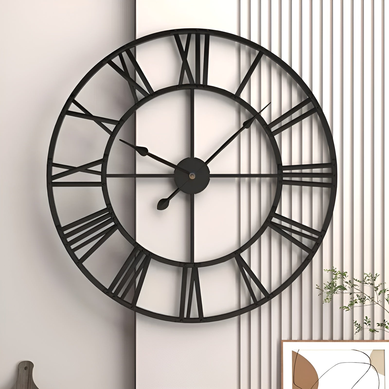 MetalFrame Clock – Moderne 3D Große Wanduhr