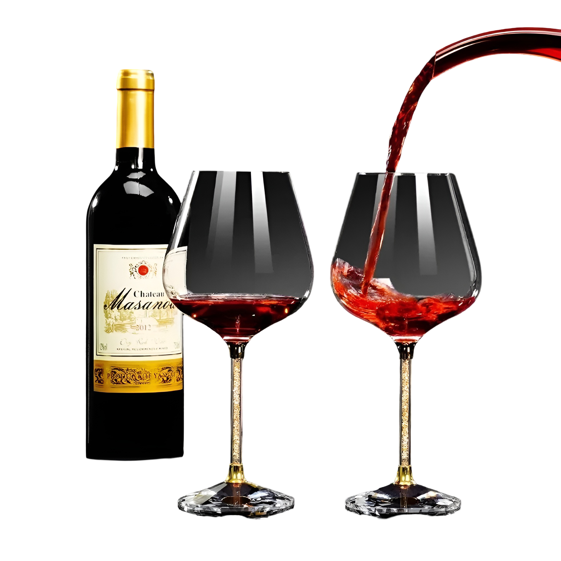 Kristallgläser im 2er-Set – Elegante weingläser | Hoch & Luxuriös für Partys & Feste