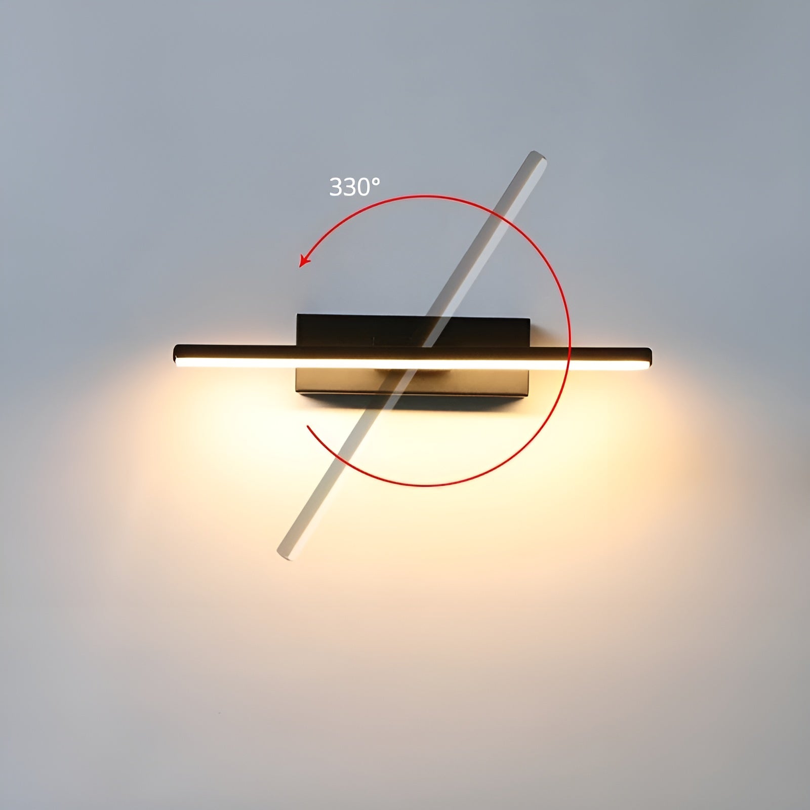 Einfache 330°-LED-Wandleuchte – Drehbar und flexibel | Aluminium-Innenleuchte für Betten und Nachttische