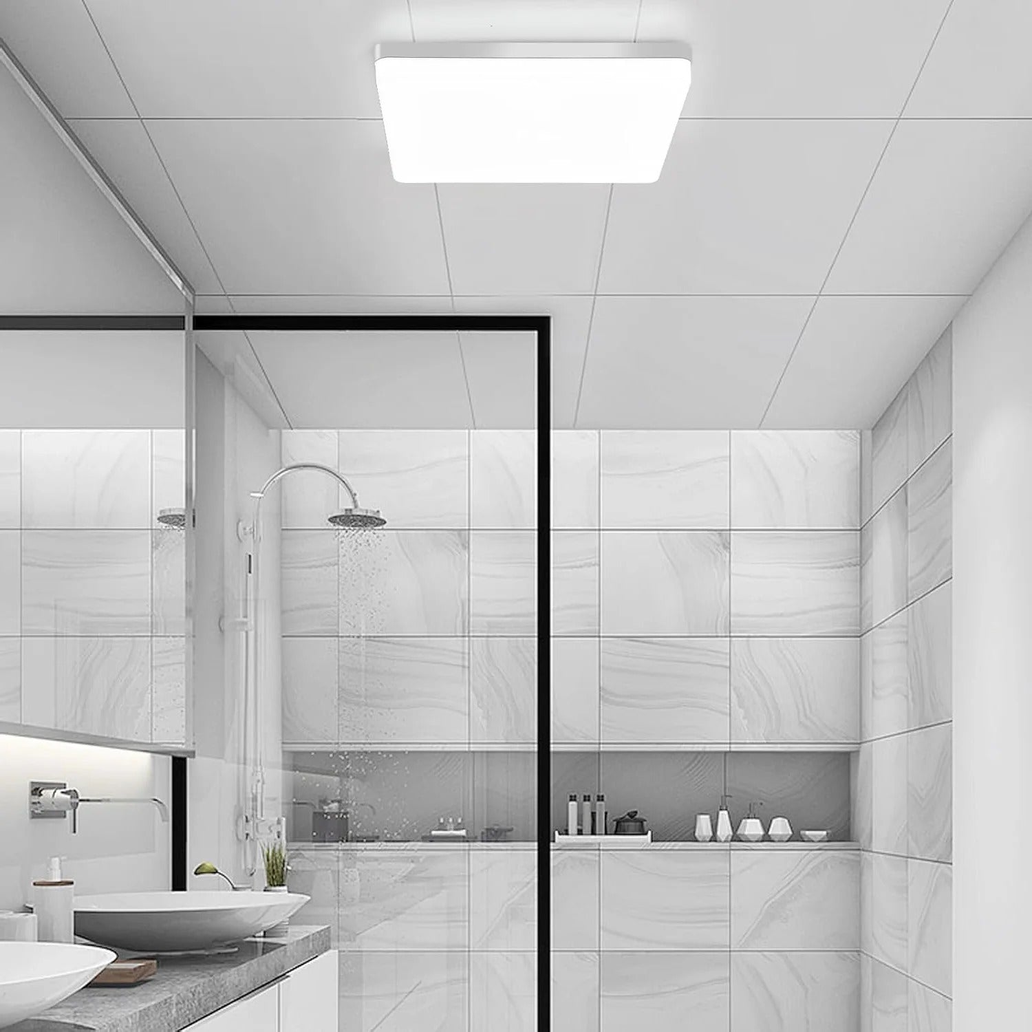 Quadratische LED-Deckenleuchte – Gleichmäßiges, Angenehmes Licht | Für Wohnzimmer & Bad geeignet