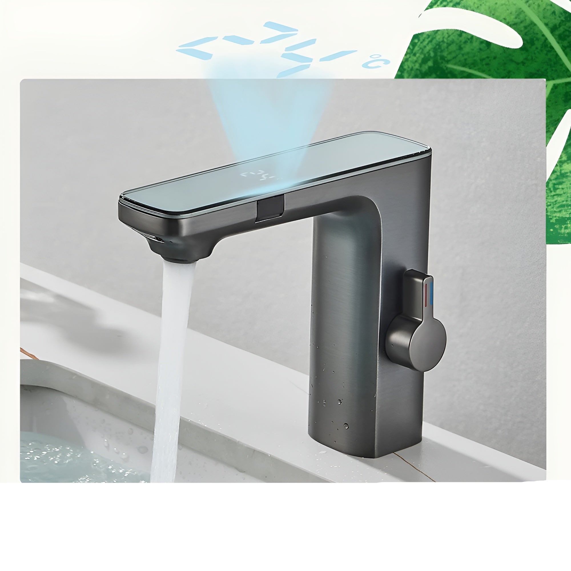 Sensor-Waschbeckenarmatur – Berührungslos & Hygienisch | Mit Digitalanzeige - Wohnzubehör