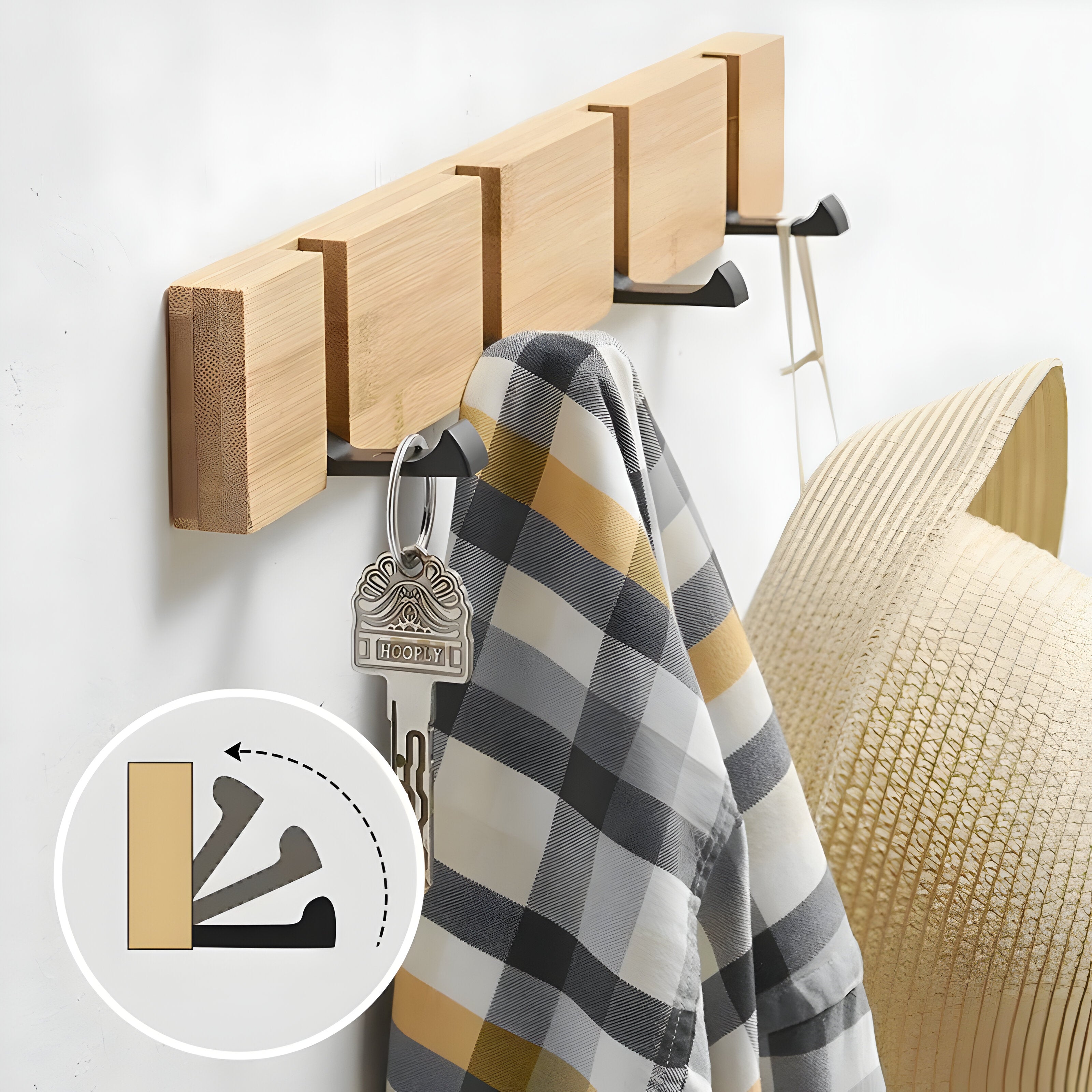 NordicHang Hook – Wandmontierter Holz-Badezimmerhaken