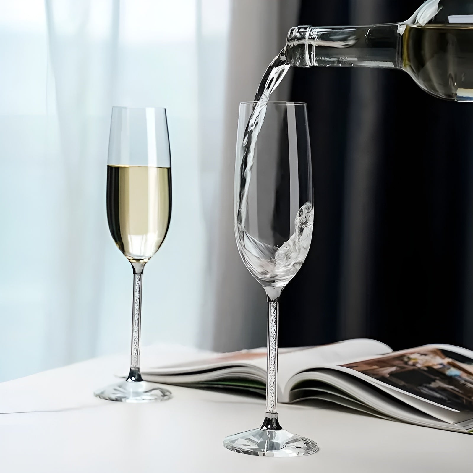 Rotweingläser-Set – 2 Hochwertige Kristallgläser für Wein & Champagner | Elegant für Partys und Feiern