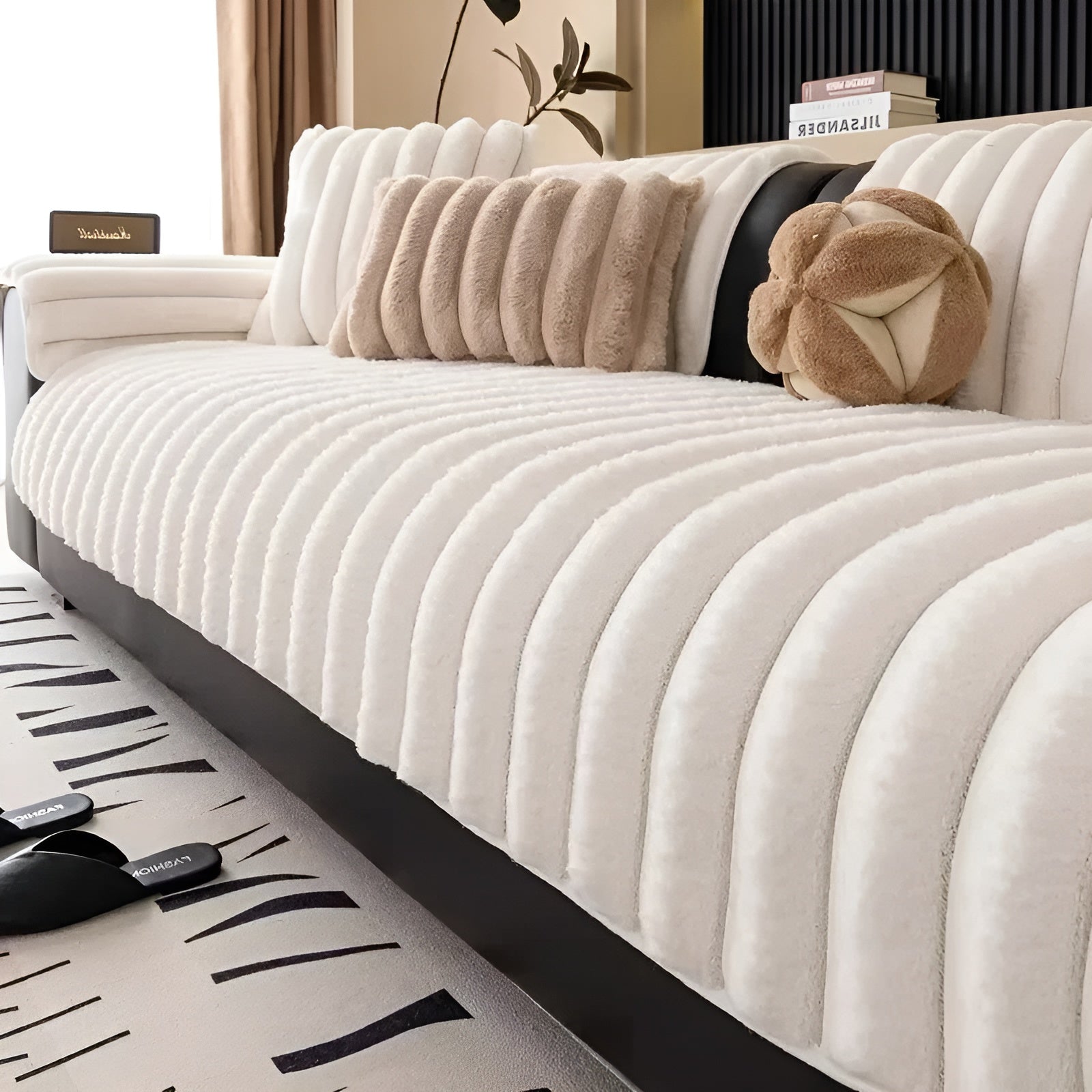 Warme Sofa-Decke aus Plüsch – Dick, Rutschfest und Kratzfest | Gemütlicher Schutz für Sofa