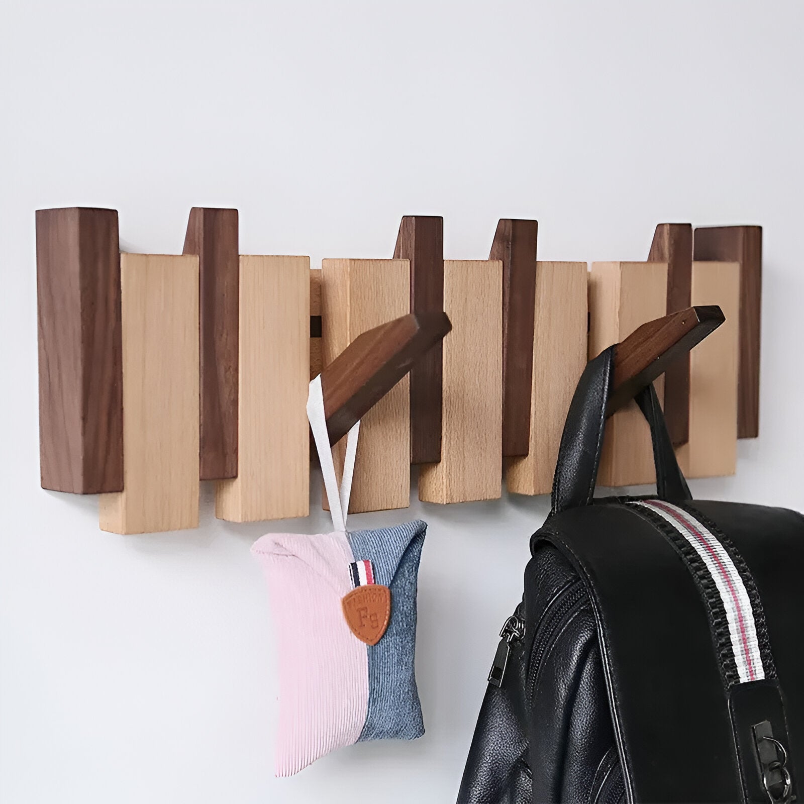Holz-Wandhaken im Tastatur-Stil – Kreatives Design | Ideal für Flur oder Tür
