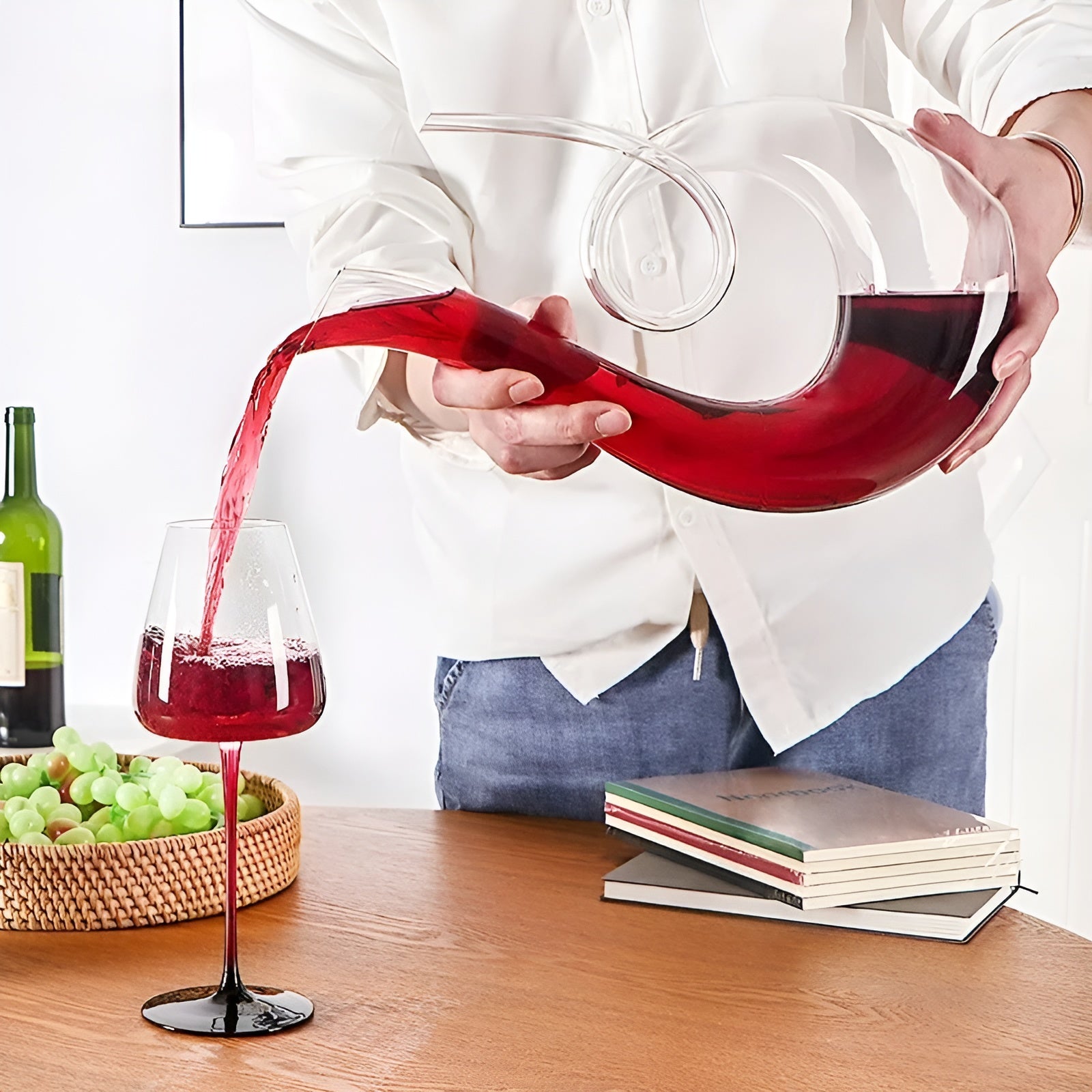 Schwan Spirale-Weindekanter – Elegantes Spiral-Design | 1500 ml für zu Hause oder die Bar