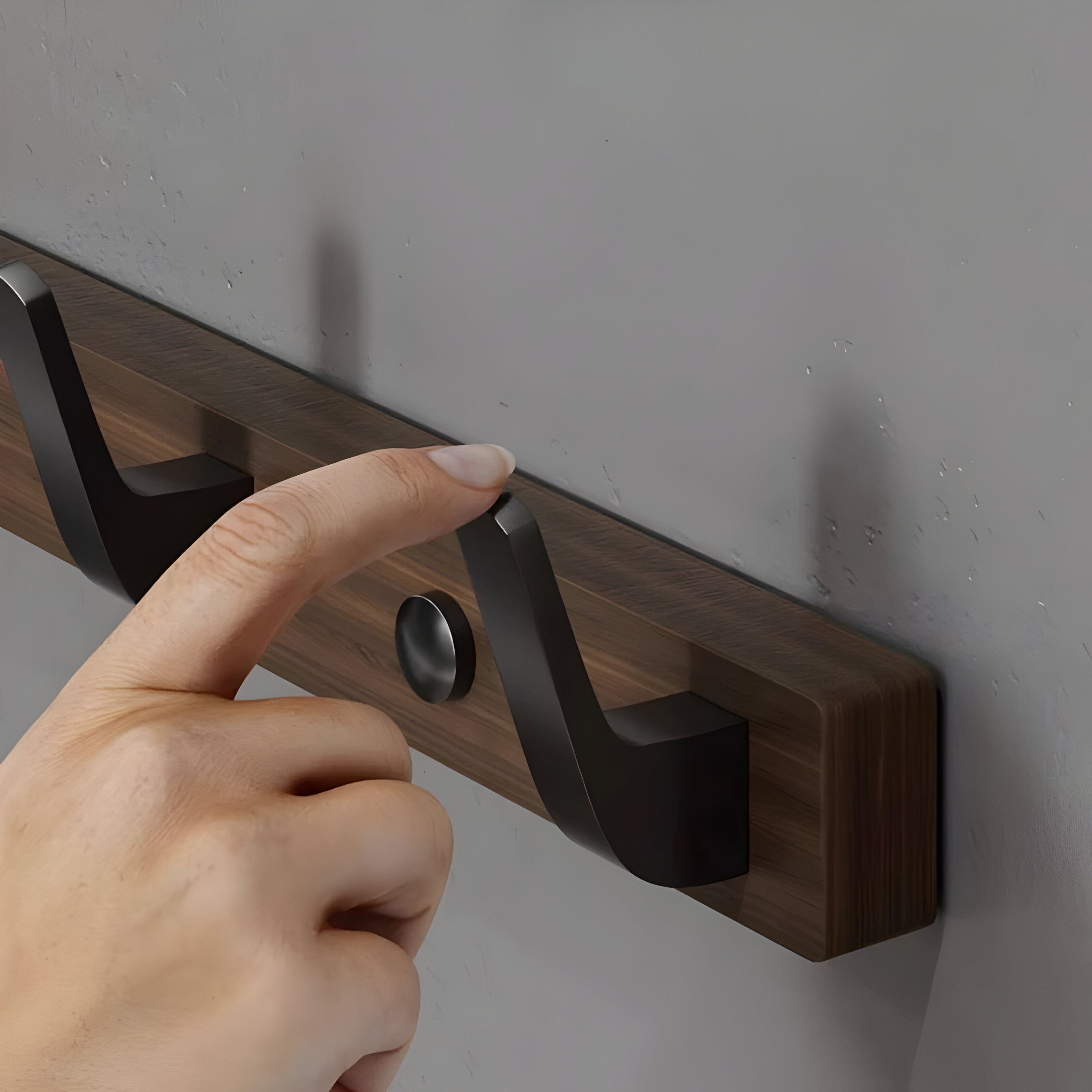 WalnutWisp Hook – Walnuss Holz Wandhaken