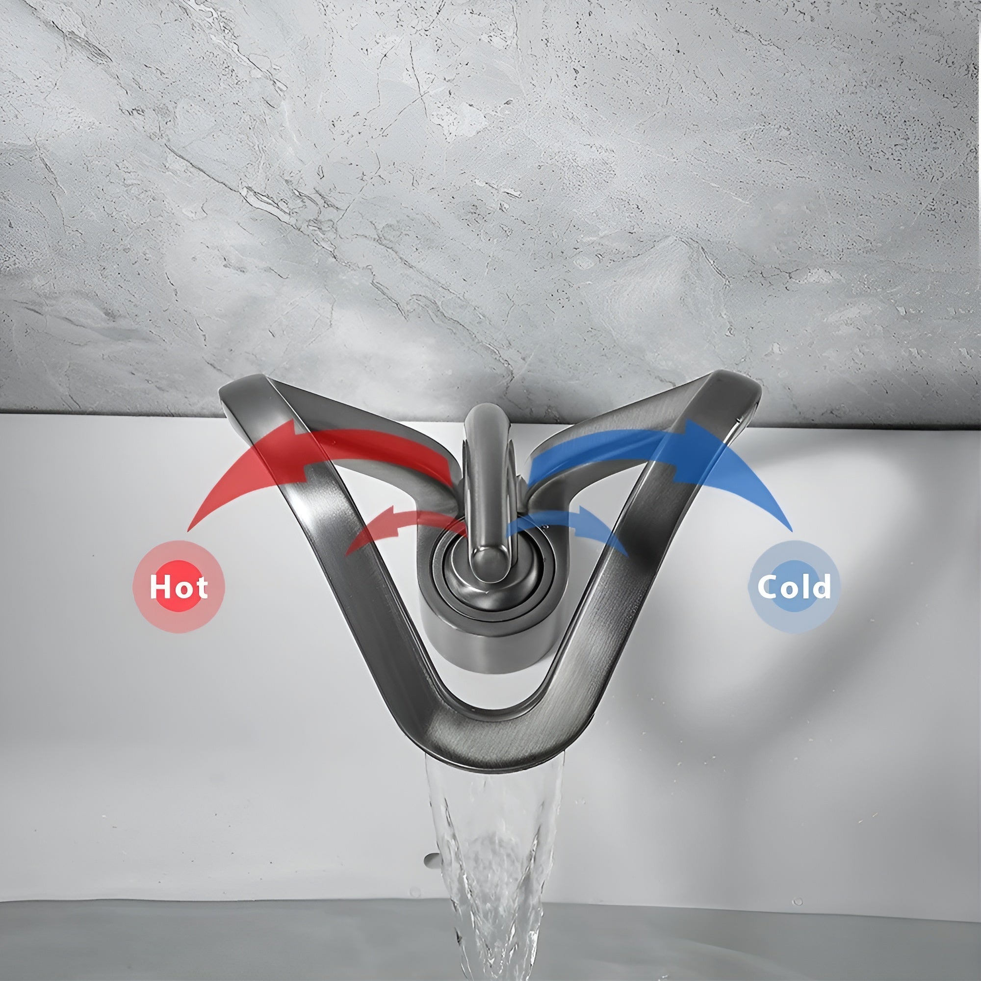 Wasserfall-Waschtischarmatur – Modernes Design mit Sanftem Wasserfluss | Ideal für Bad & Gäste-WC