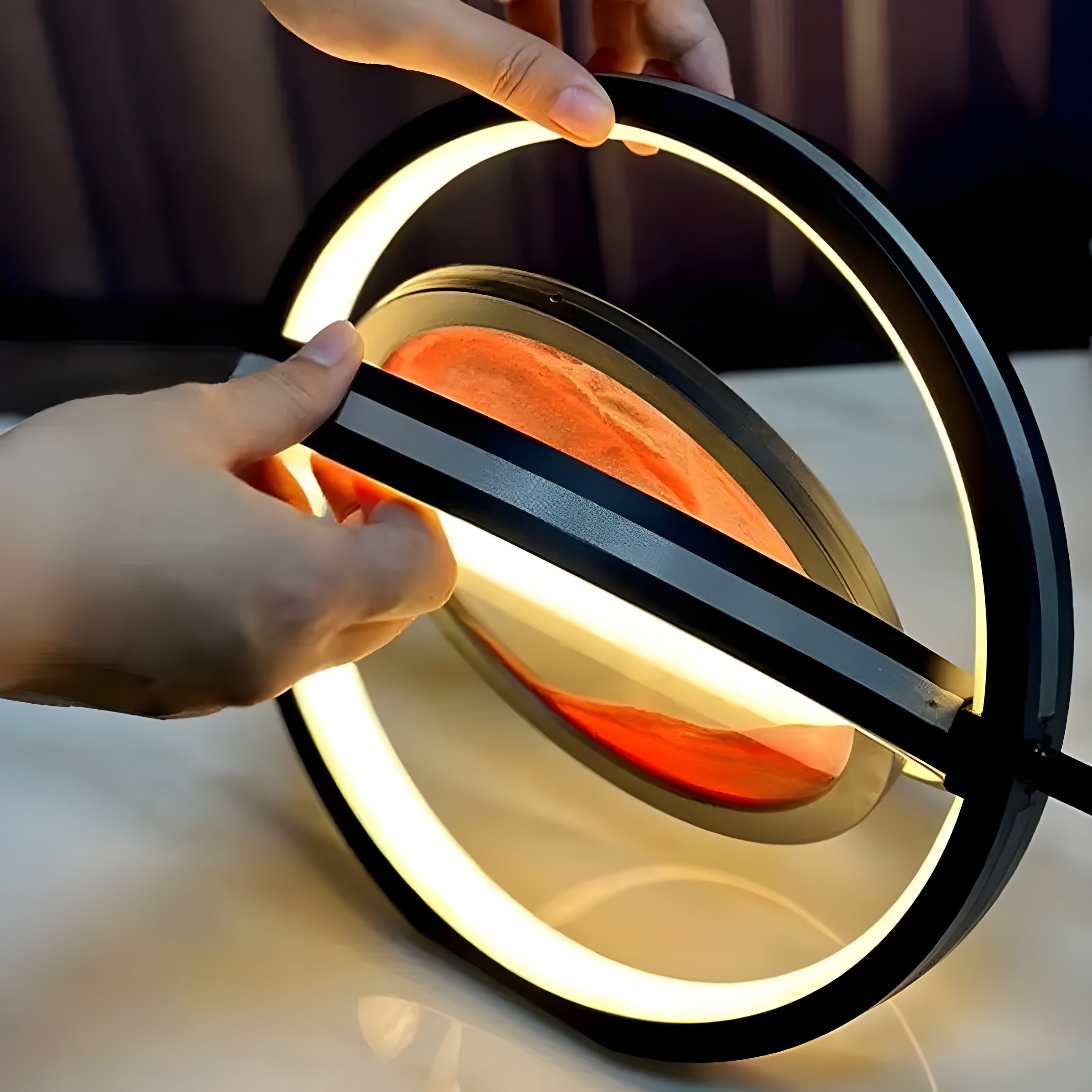 TranquilDune Lampe – 360° drehbare Sandkunst-Nachtlampe