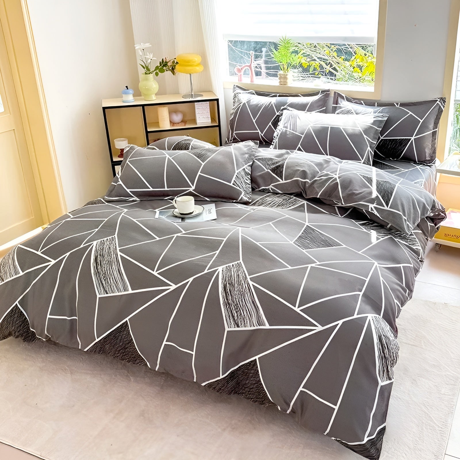 Bettwäsche-Set mit Muster – 3-teilig (1 Bettbezug + 2 Kissenbezüge) | Ideal für Schlafzimmer & Hotel