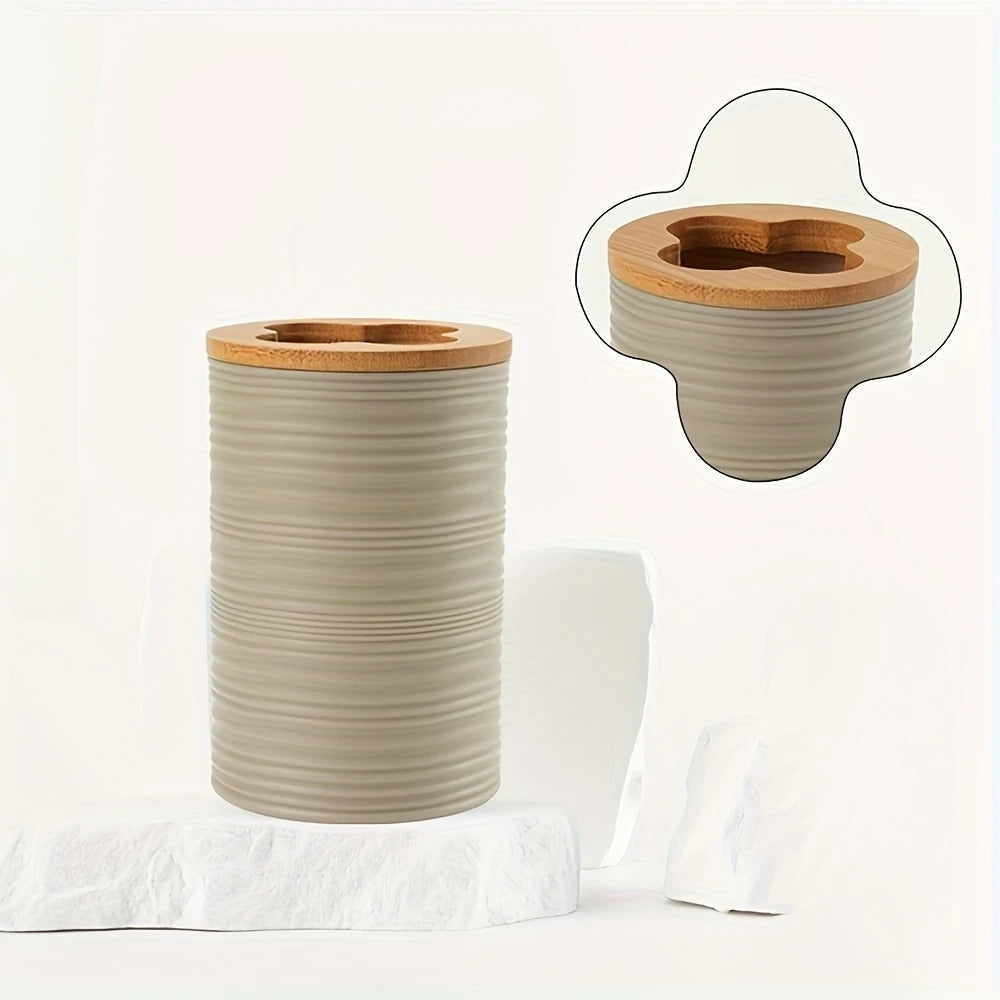 Badezimmer-Set 6-teilig – Praktisches Zubehör mit Seifenspender & Zahnputzbecher | Perfekt für Bad & Gäste-W