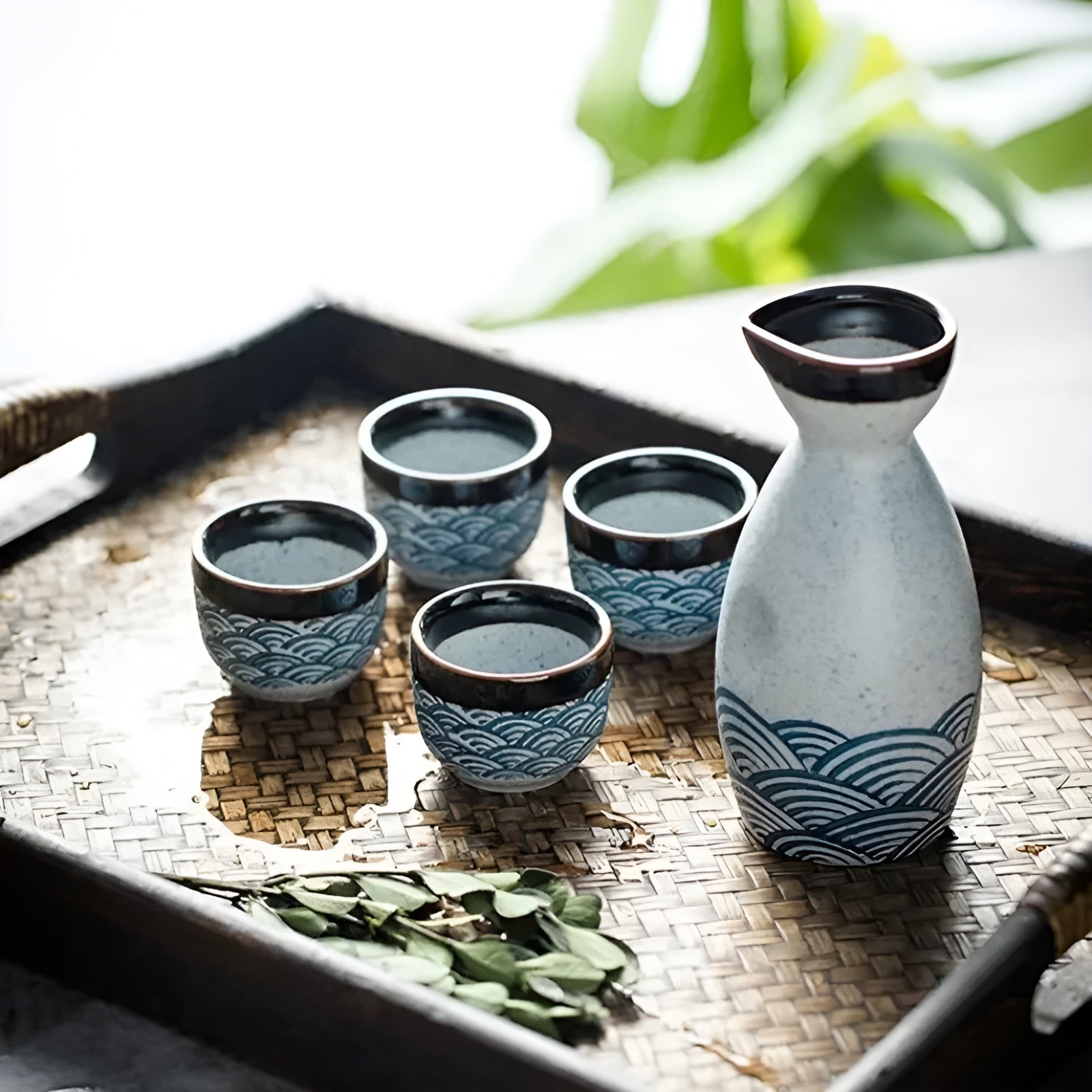 Japanisches Sake-Set aus Keramik - Traditionell & Elegant | Perfekt für Zuhause, Restaurant & als Geschenk
