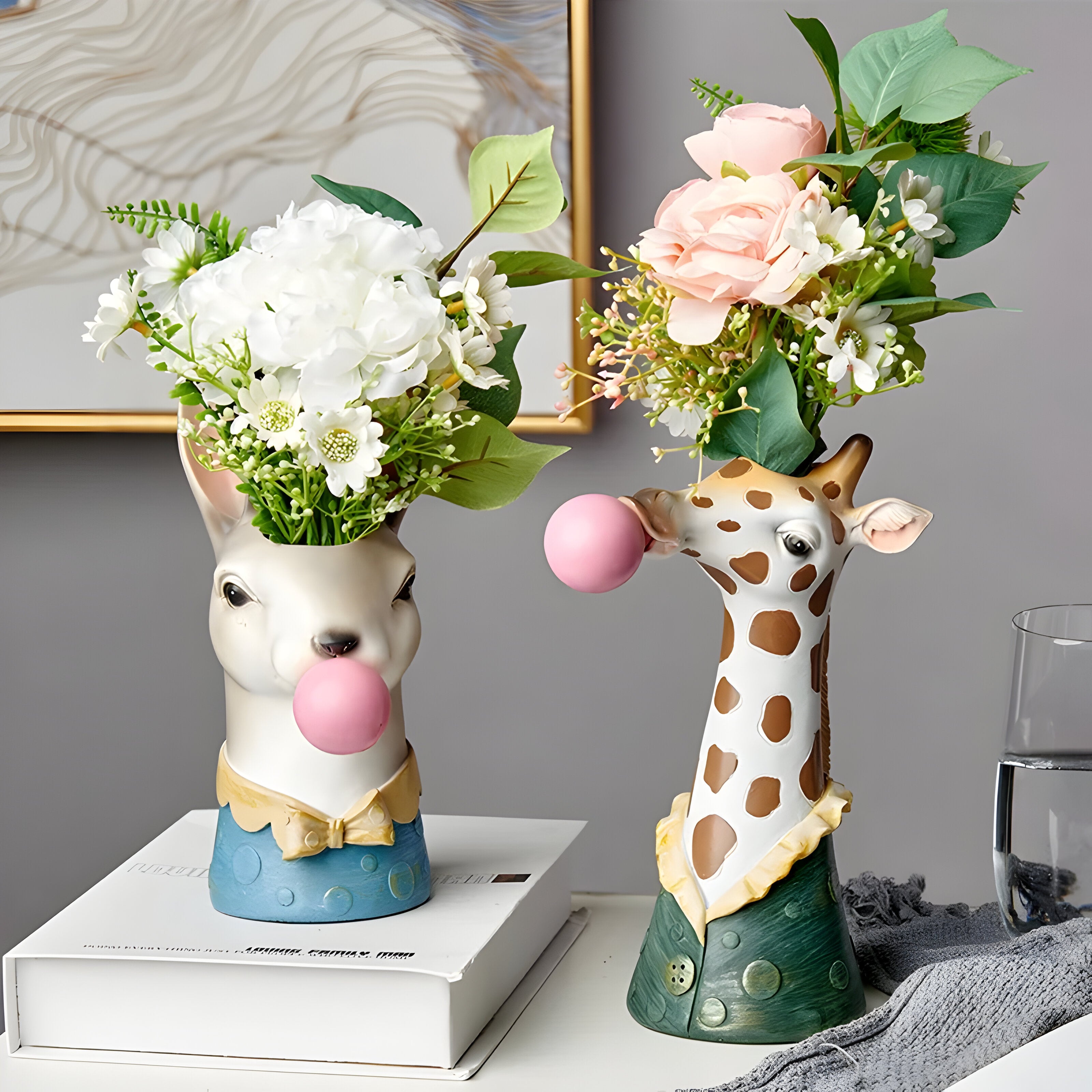 Tierische Dekovase – Kreatives Design mit Luftblasen-Optik