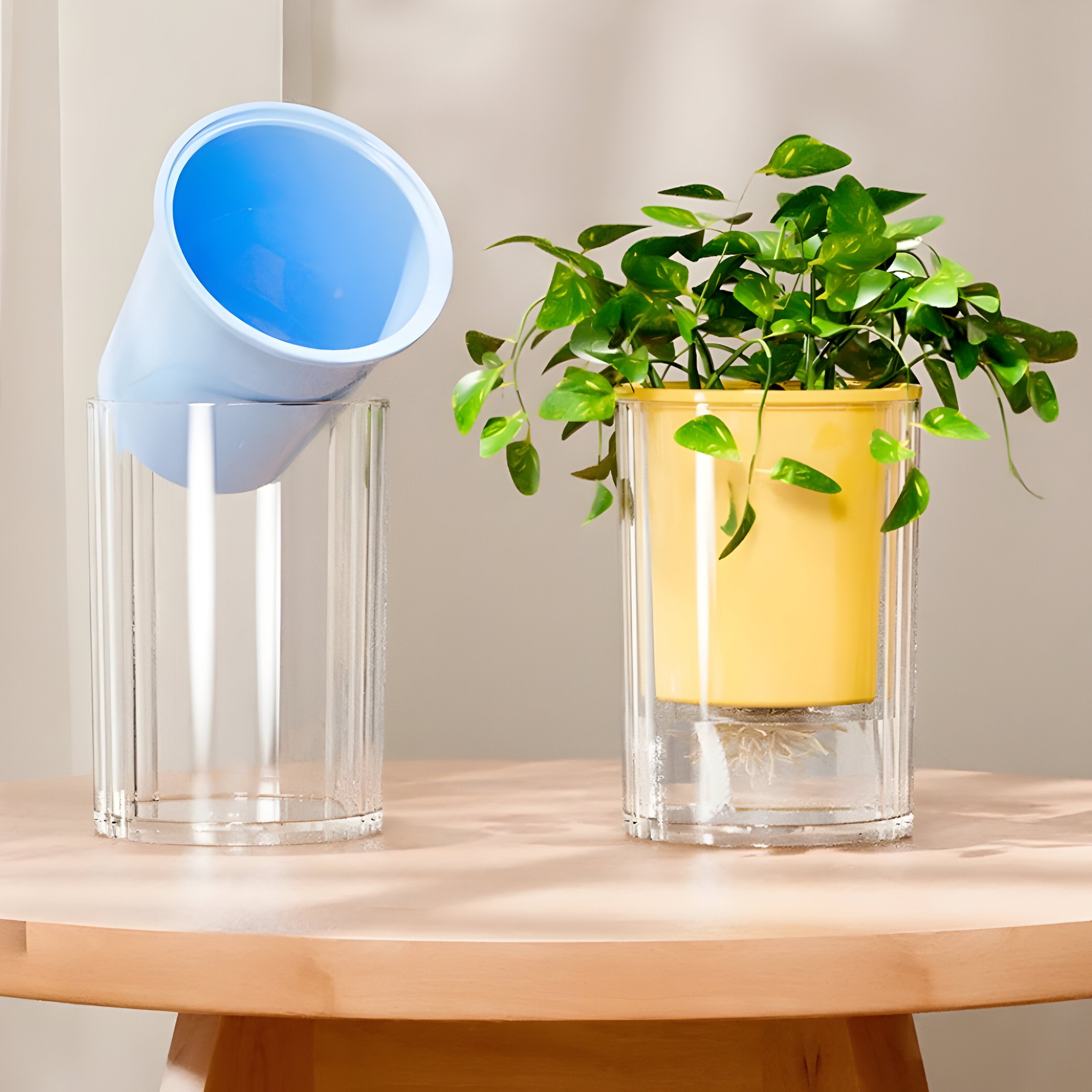 TranspaGrow Pot – 5er-Pack Selbstbewässernde Sukkulenten-Pflanztöpfe