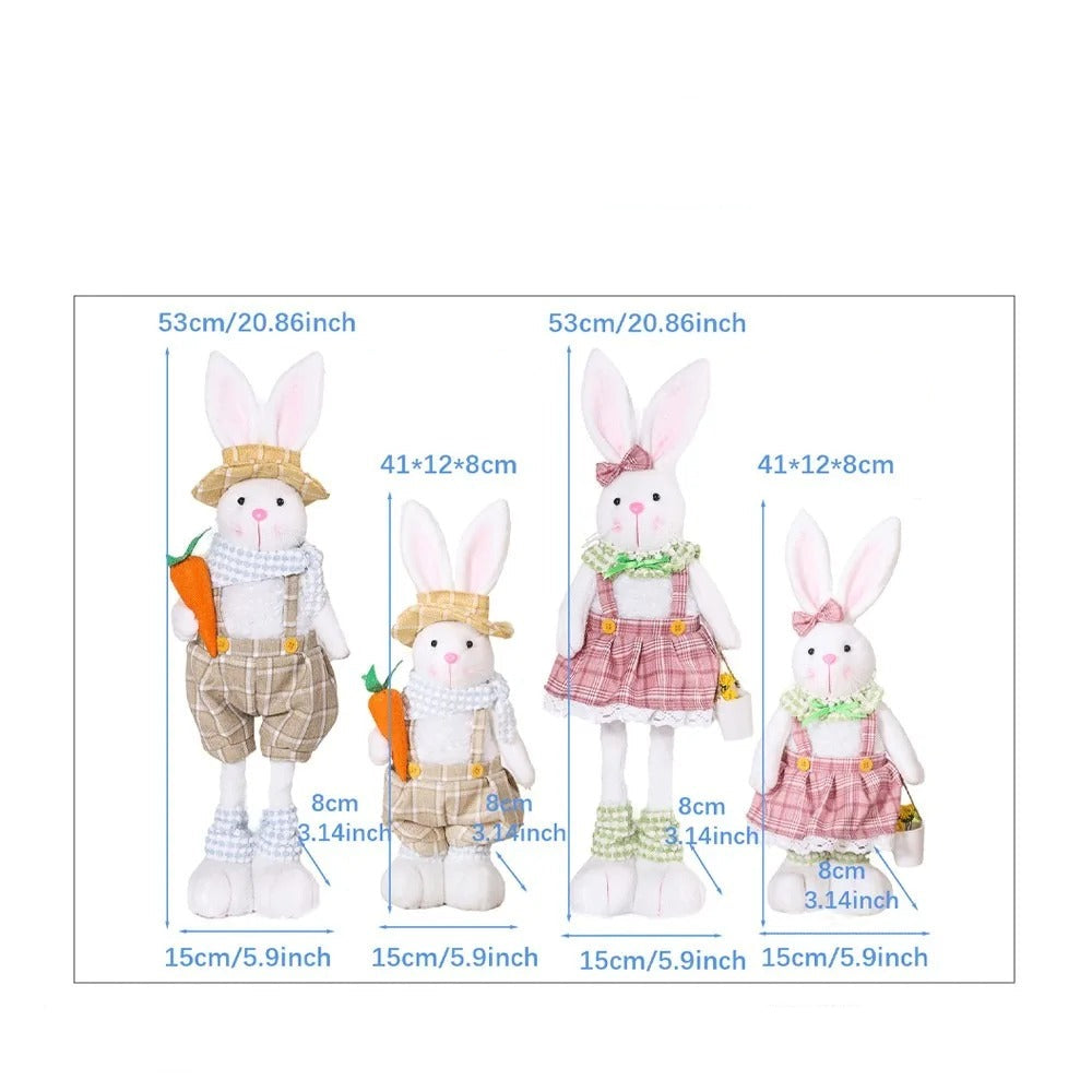 JollyHoppers Puppe – Dekorativer Osterhasen mit einziehbaren Beinen