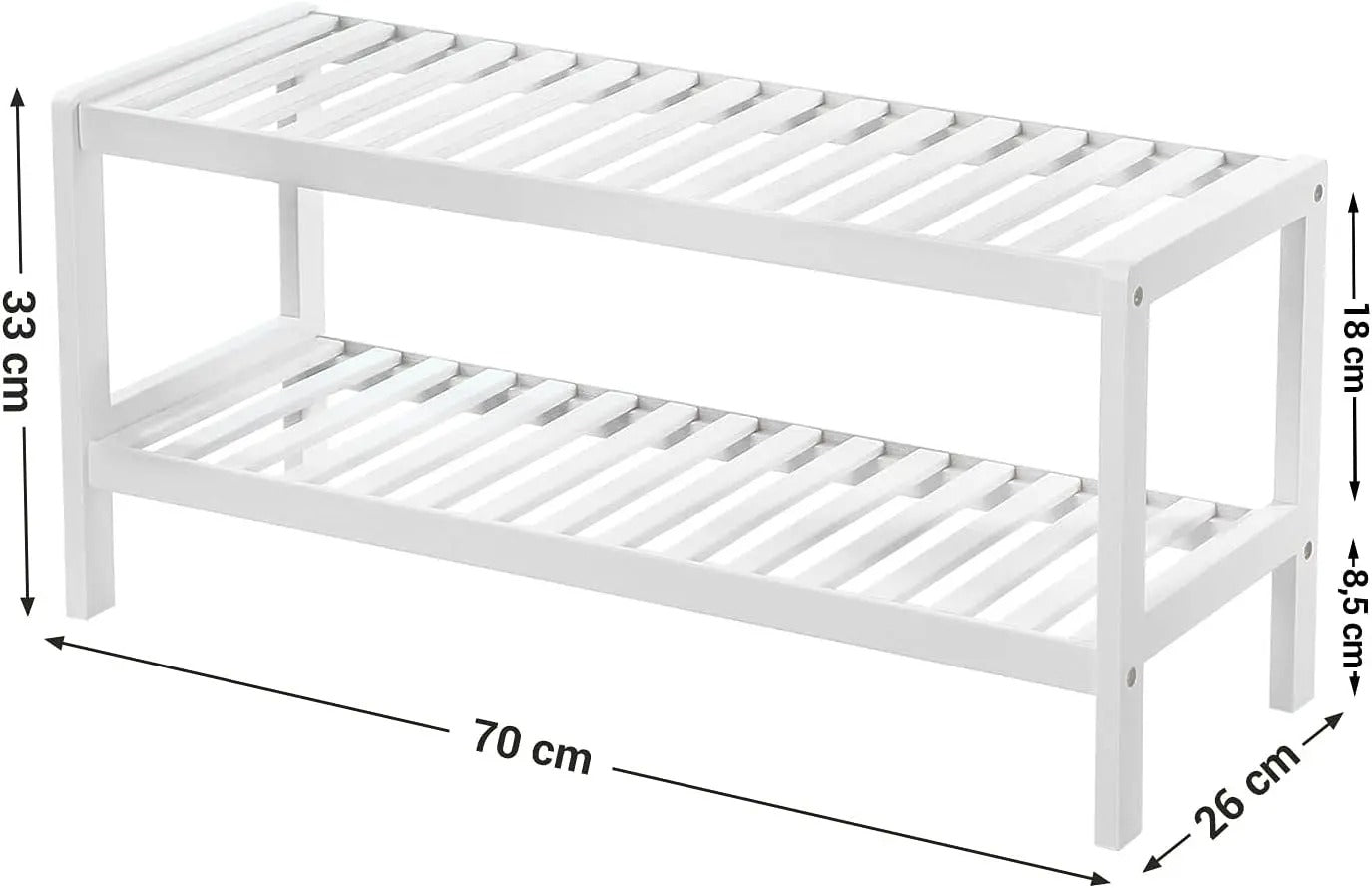 BambooHaven Rack – 2-stufiges Bambus-Schuhregal