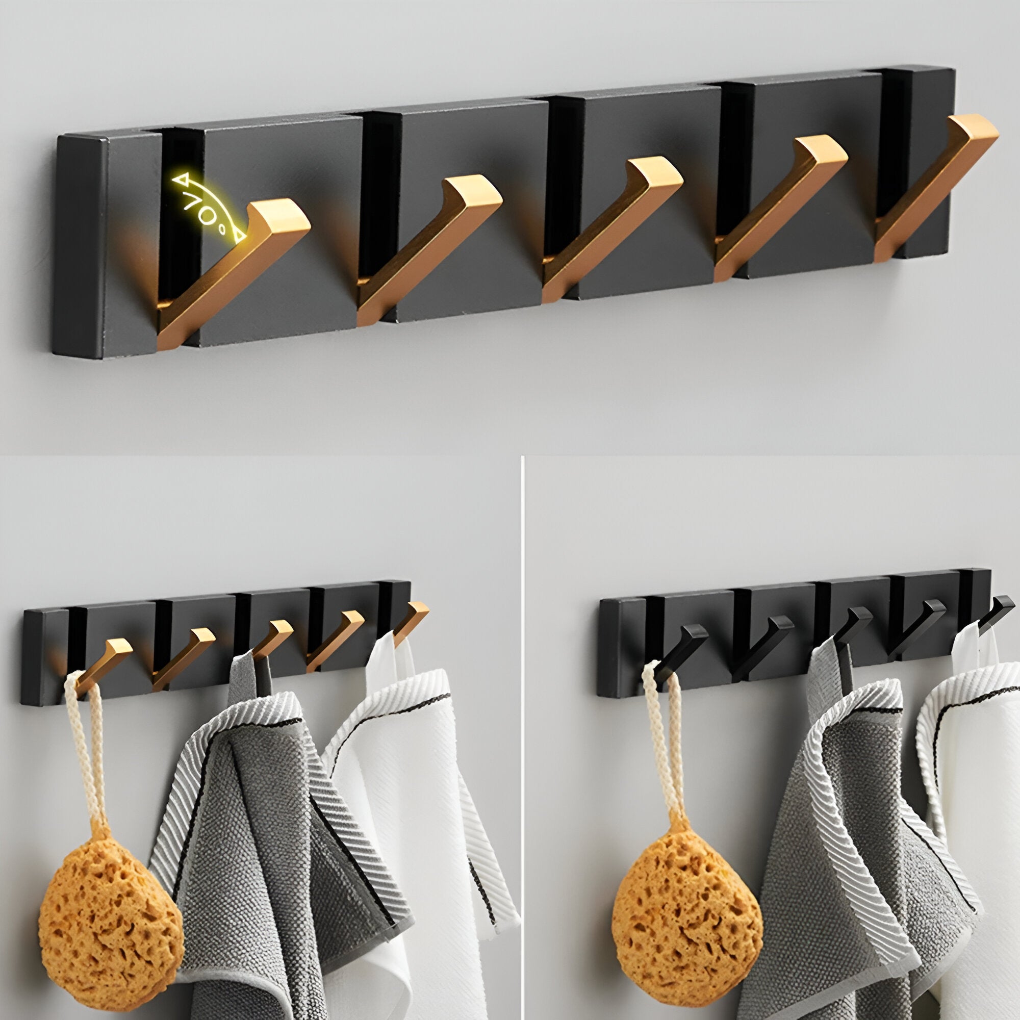 LuxeGrip Hook – Faltbarer 2-Wege-Installation Wandhaken