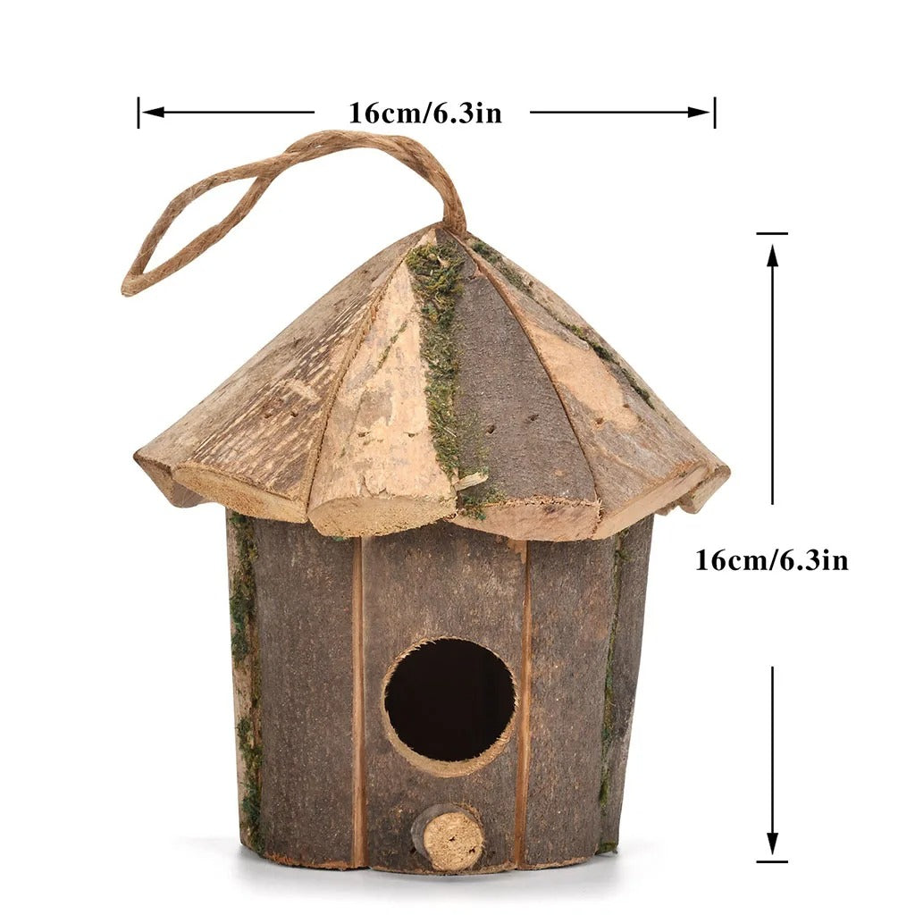 RusticWing Nest - Außenbereich Hängendes Holz Vogelnest