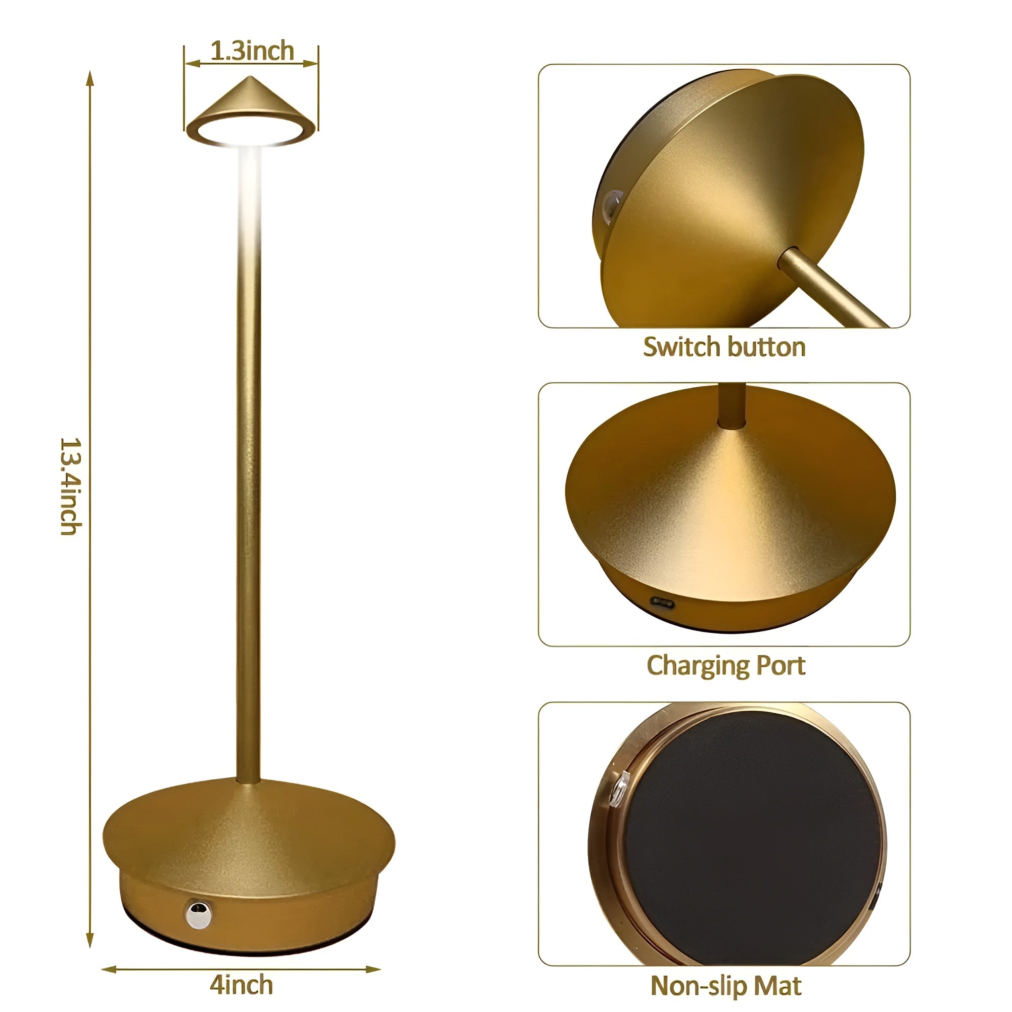 Tischlampe mit USB Type-C – Wiederaufladbare Helles und Flexibles Licht für Arbeitsplatz und Zuhause