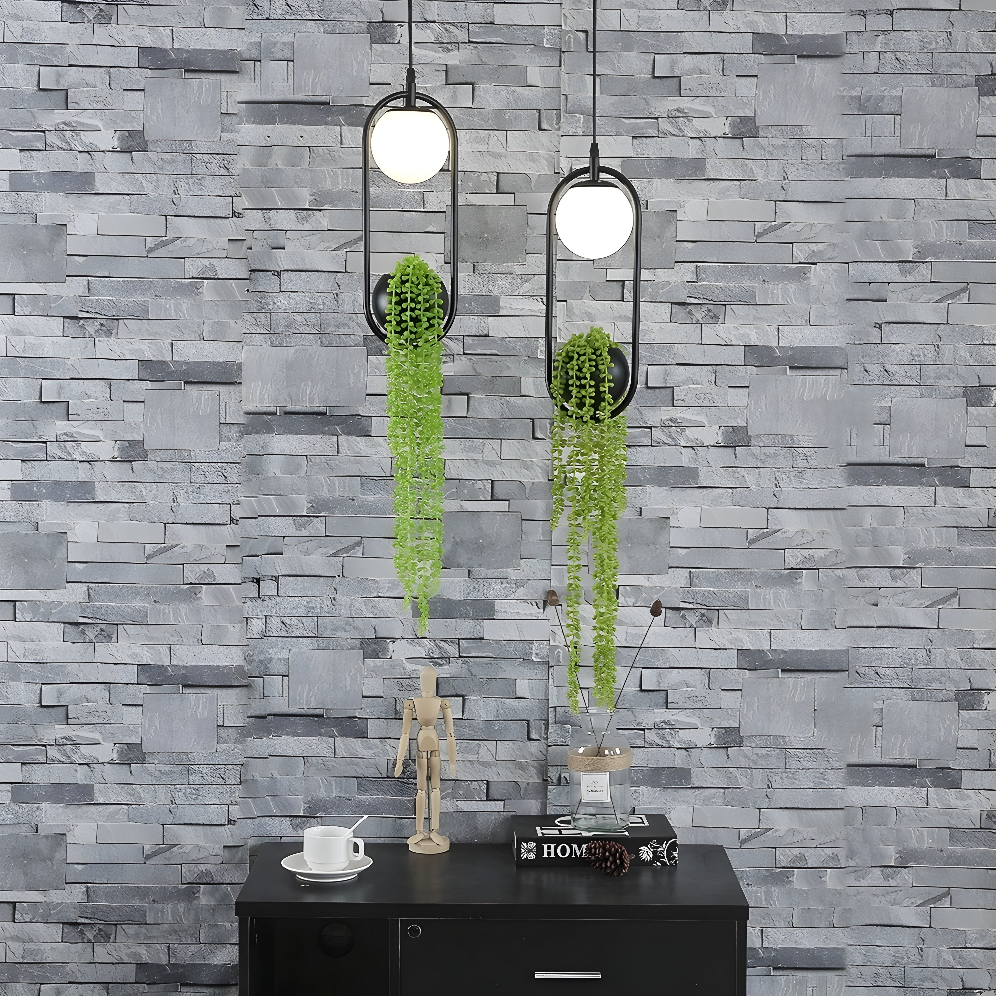BotanicAura Light – Nordische LED-Hängelampe mit Blumentopf