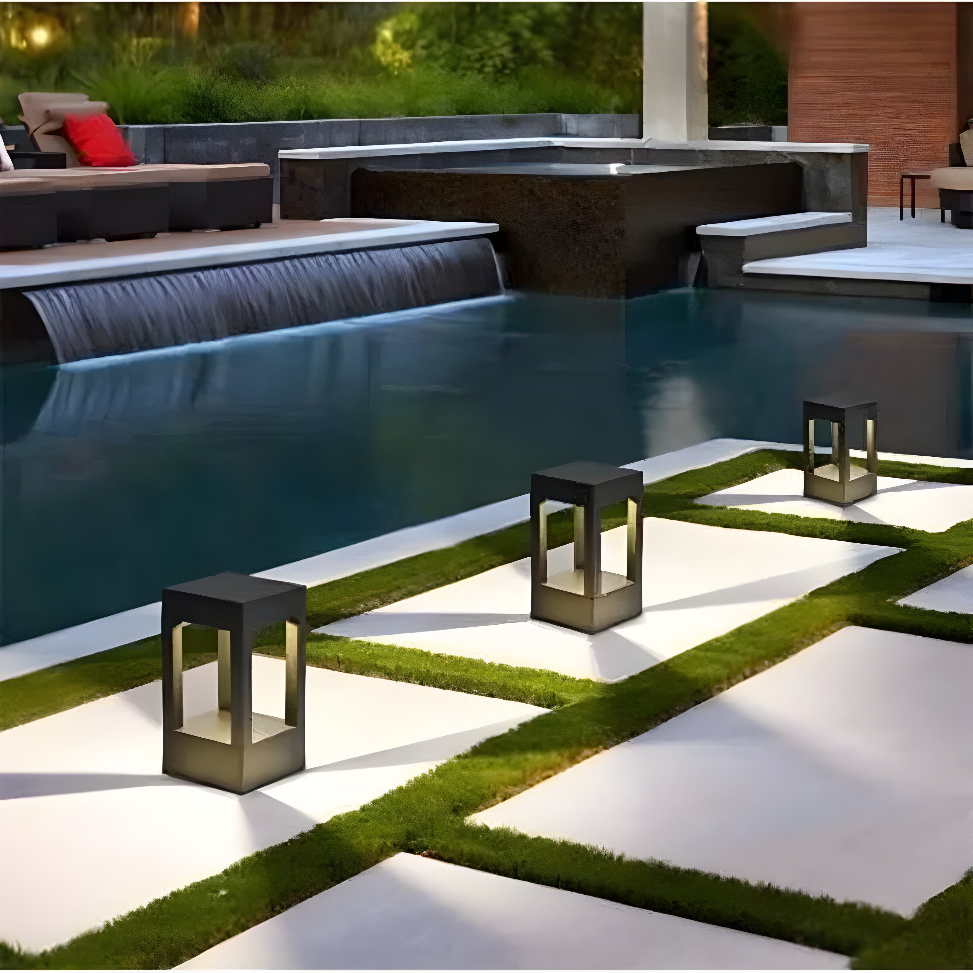 LumoPost - Wasserdichte LED-Rasenleuchte aus Aluminium