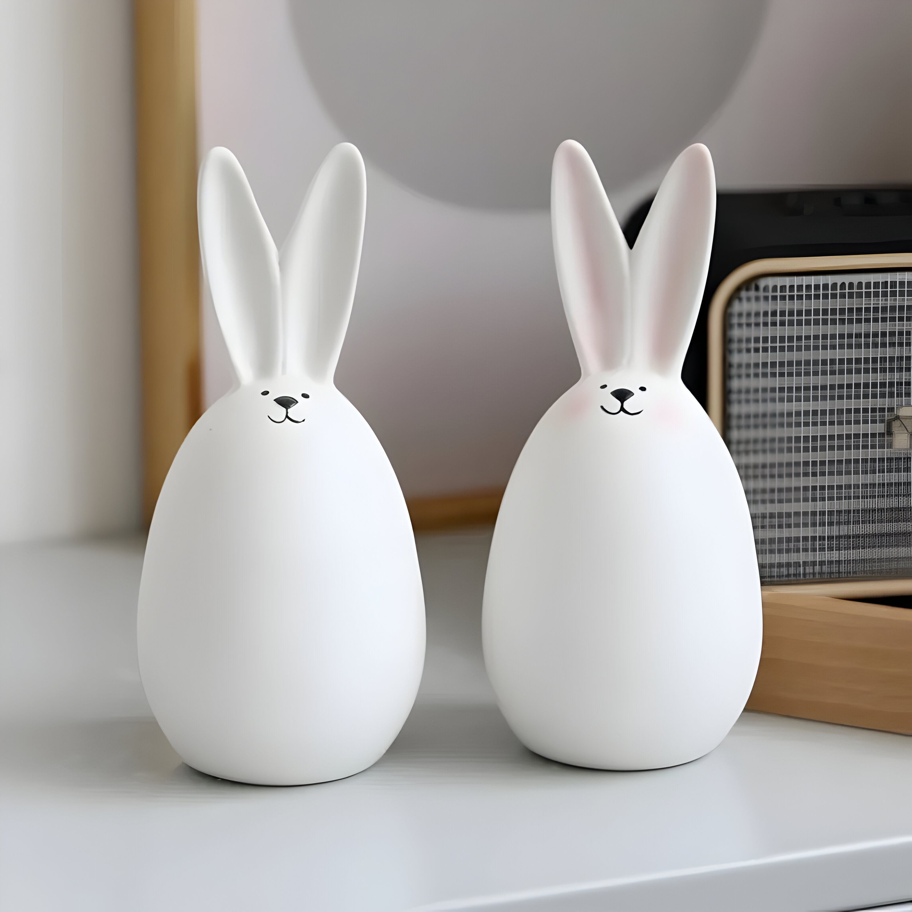 SnowBunny Decor – Nordische Keramik-Hasen-Dekoration