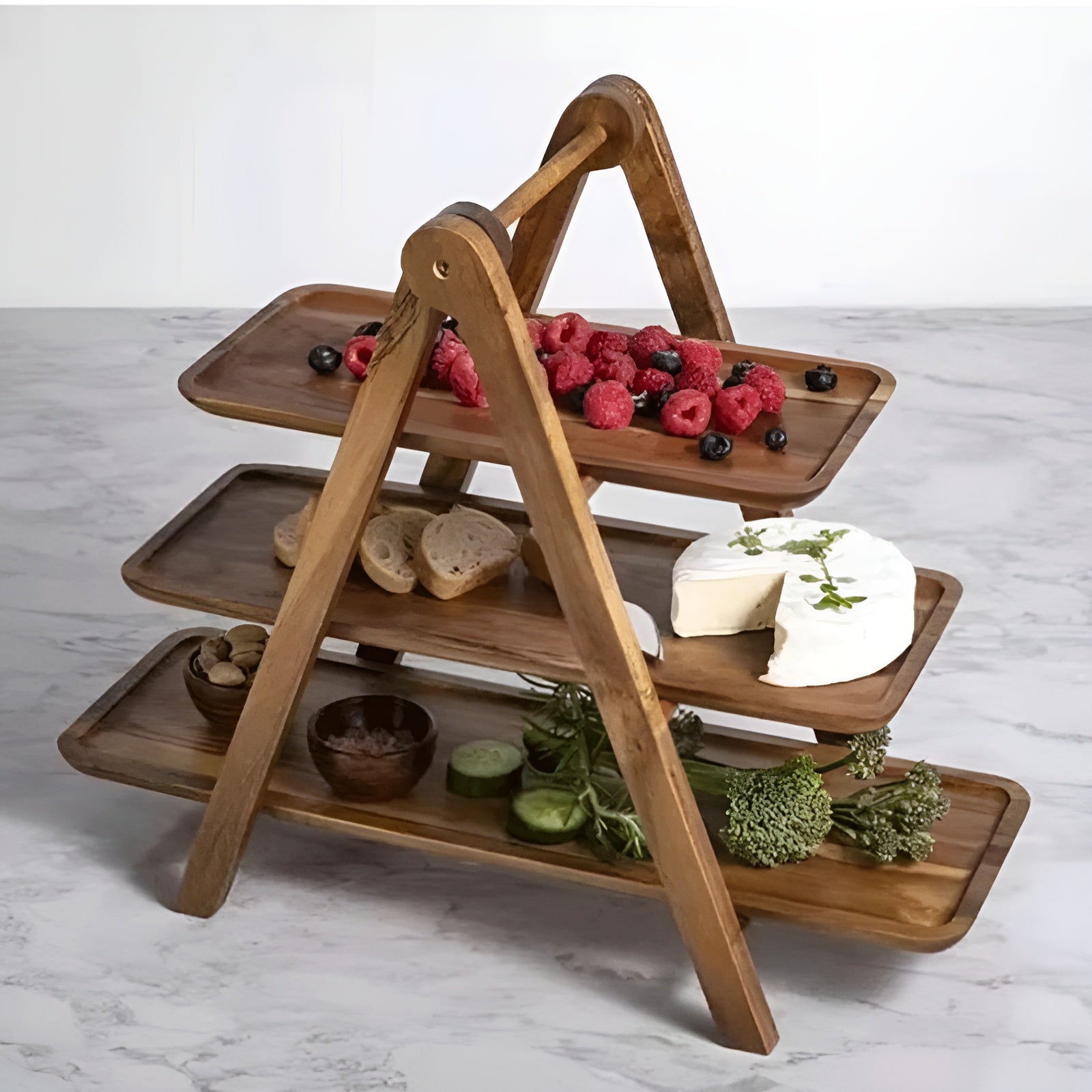 Servierschale aus Holz – Dekorative Obstschale & Servierplatte für Snacks