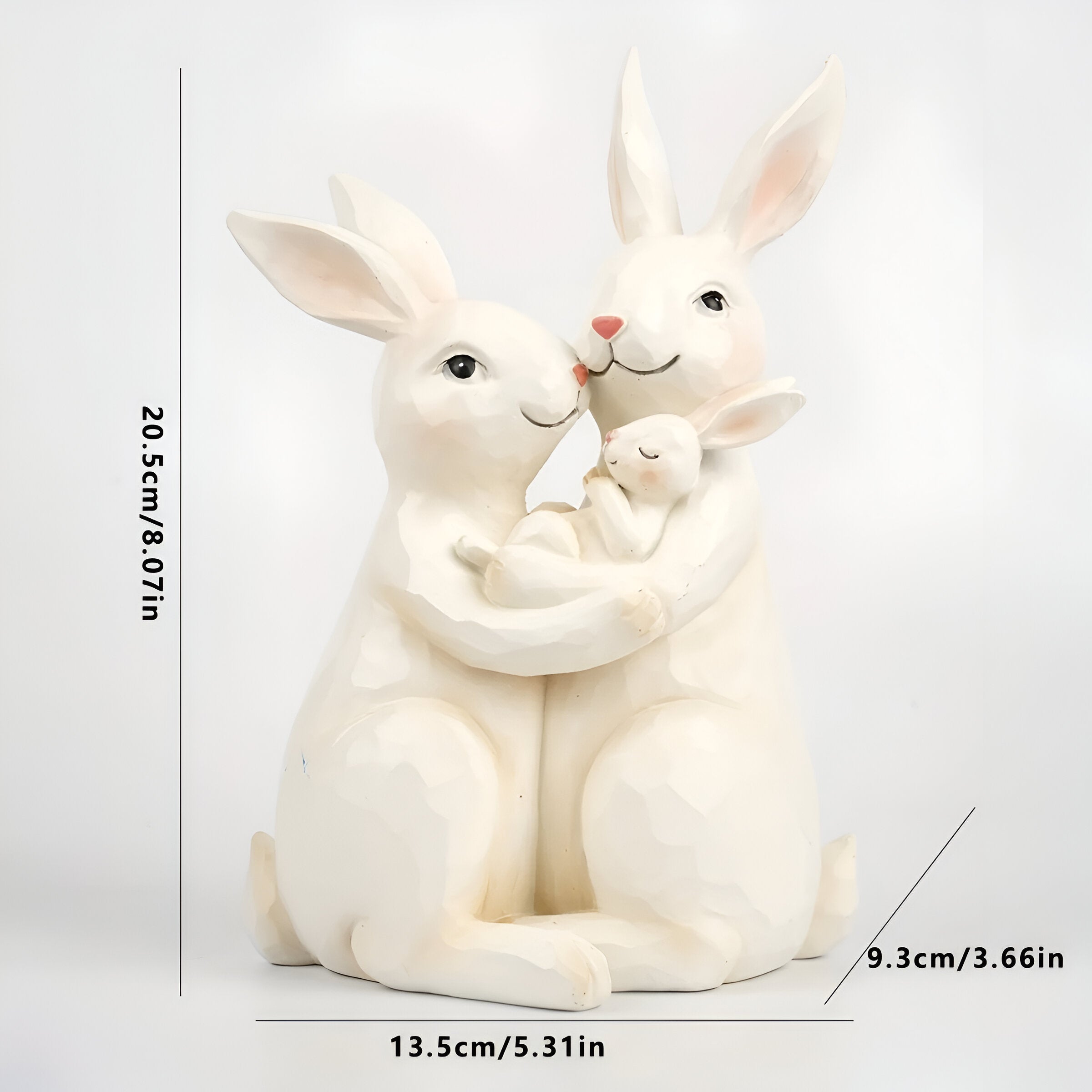 FaithSculpt Skulptur – Handgezeichnete Harz-Hasenstatue
