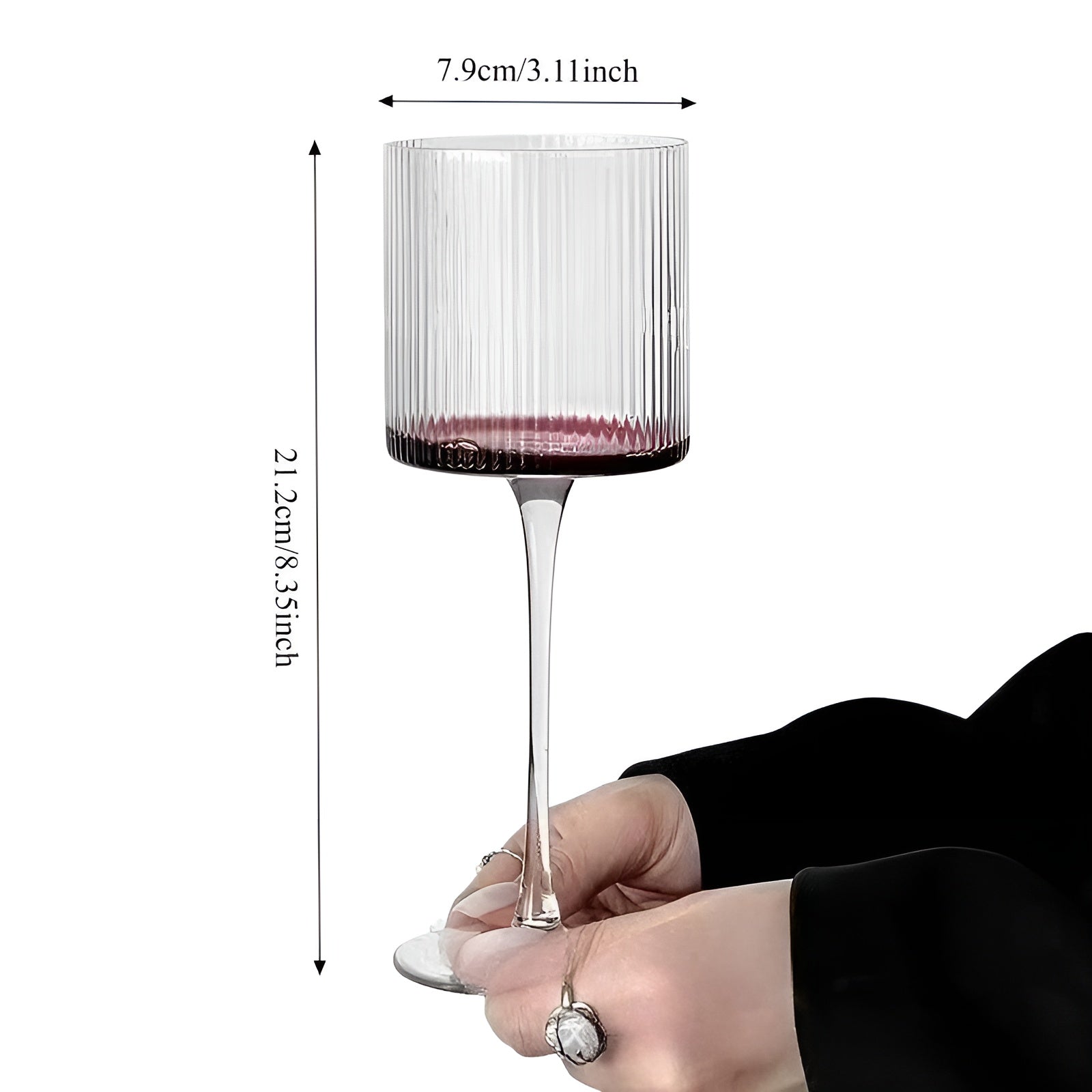 4er-Set Champagnergläser – Elegantes geriffeltes Glas | Stilvoll für Sekt & besondere Anlässe - 4 Stück - Champagnerglas