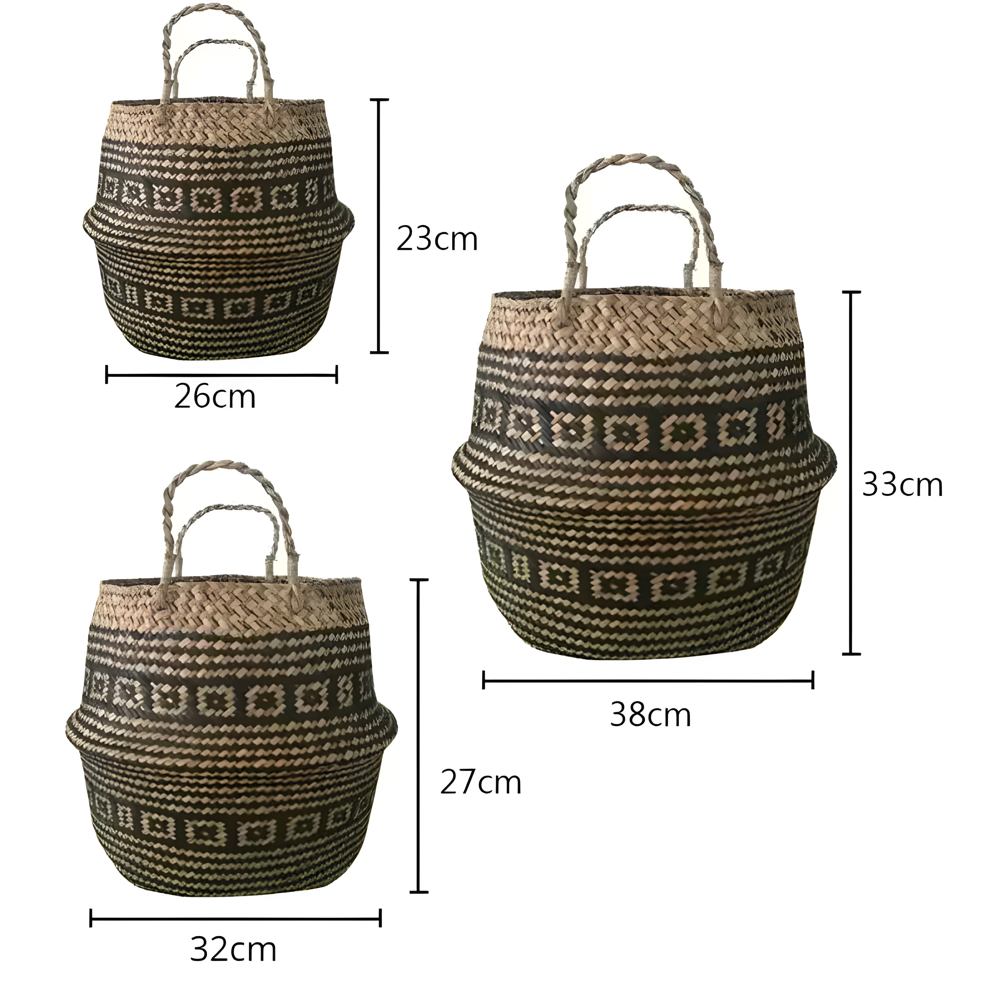 EcoHaven Korb - Faltbarer Handgefertigter Rattan Gewebter Blumenkorb