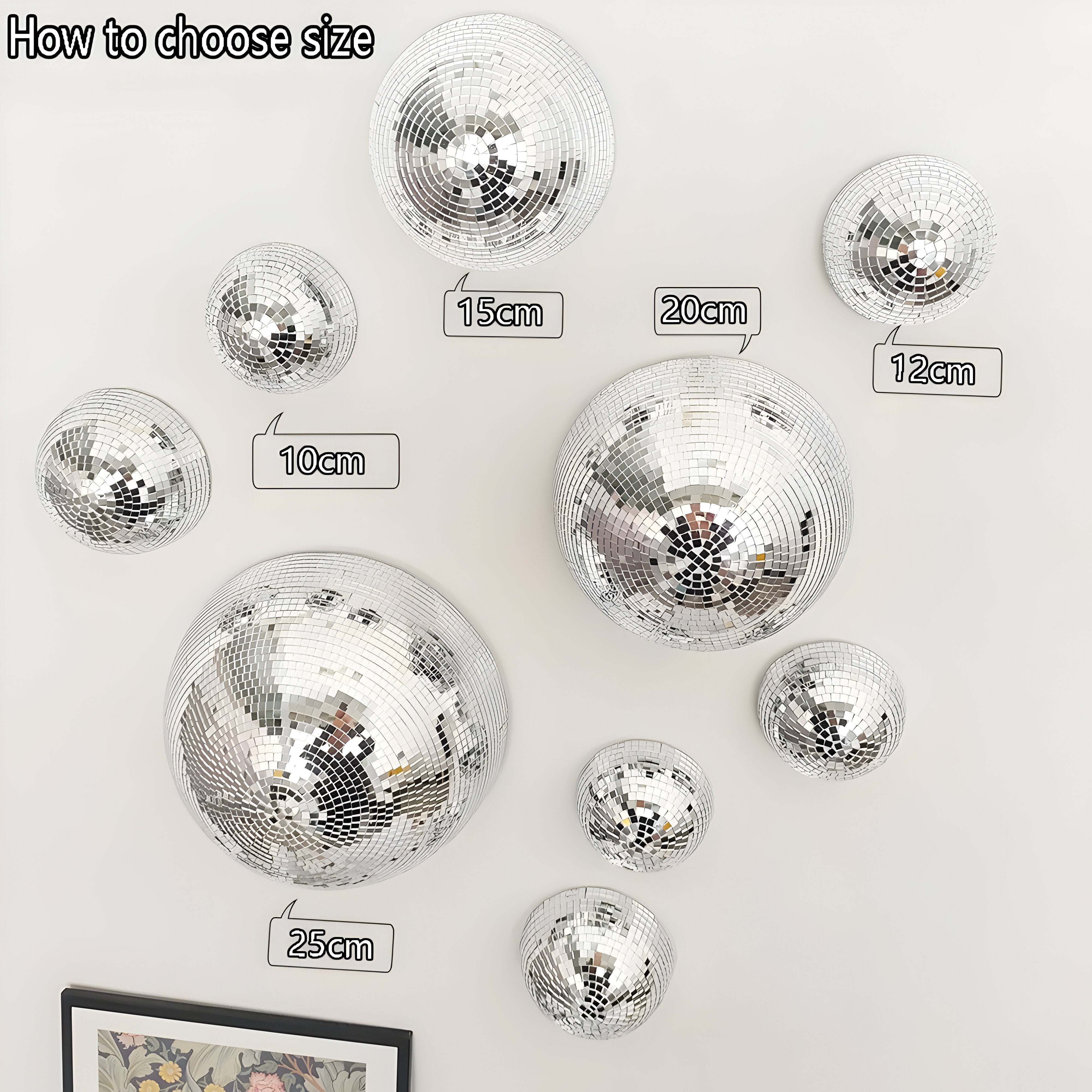 GlimmerArc Disco-Kugel – Metallische Wand-Discokugel