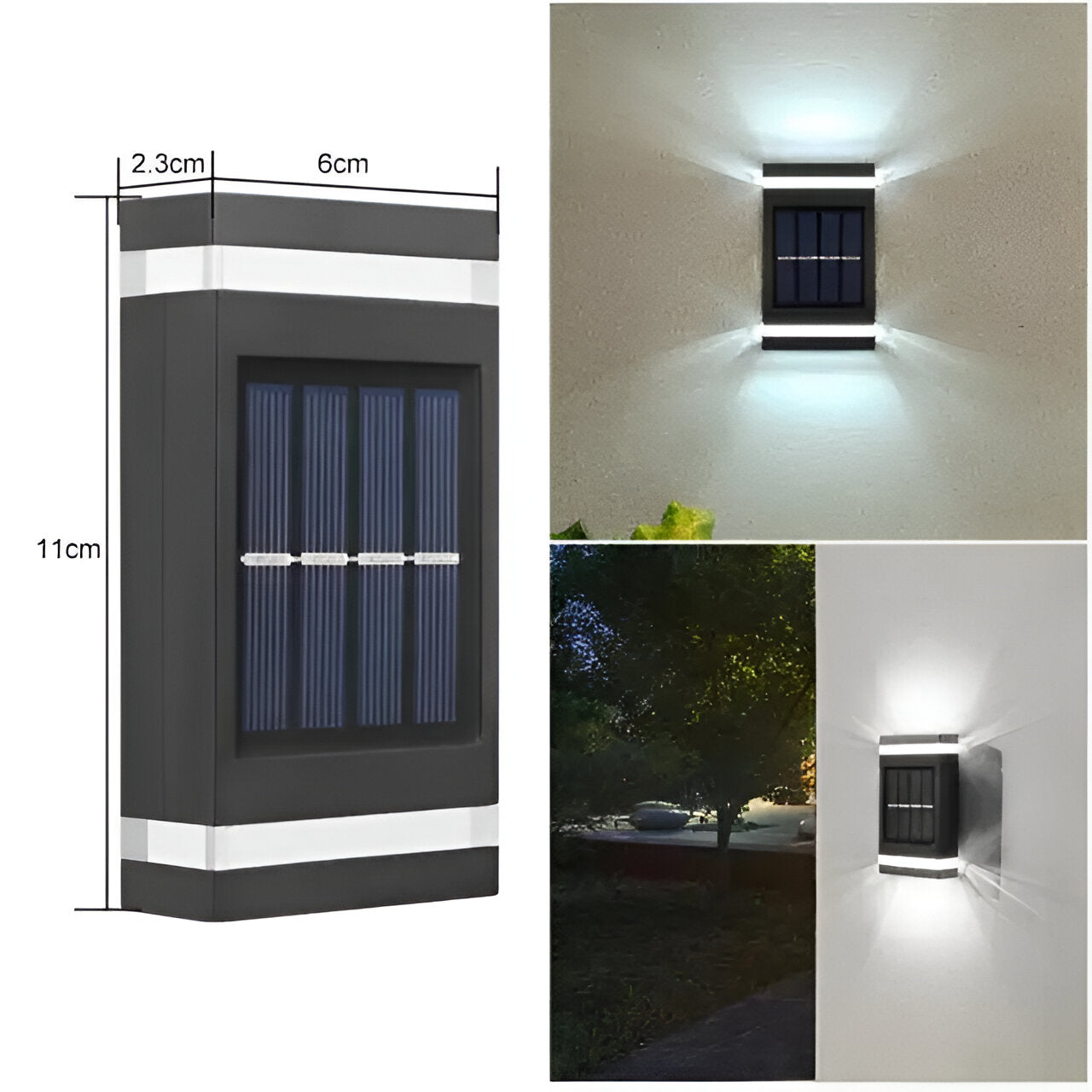 AuraSolar Light - Wasserdichte Solarbetriebene Wandleuchte