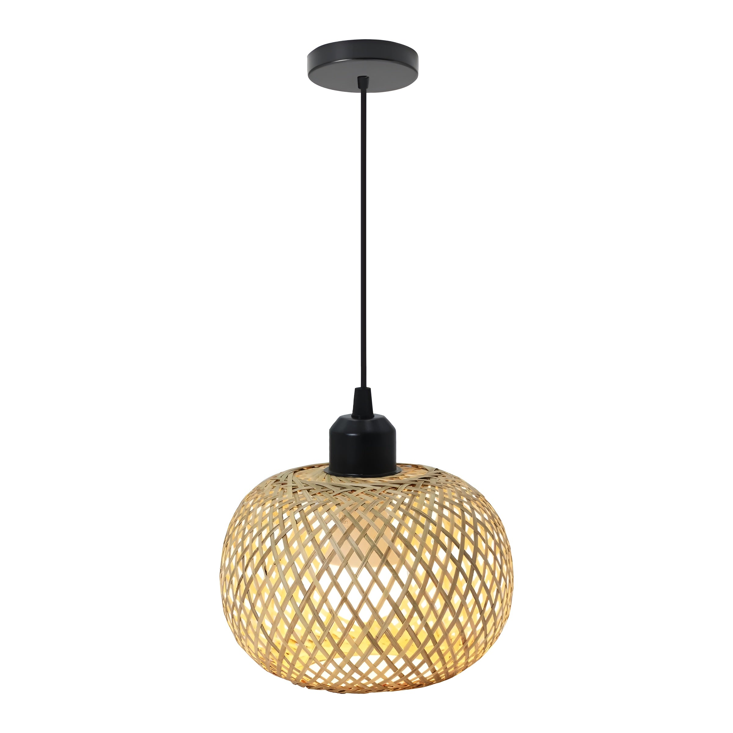 Bambus-Hängeleuchte – Natürlicher Rattan-Look | Handgefertigt für Wohnzimmer, Café und Restaurant