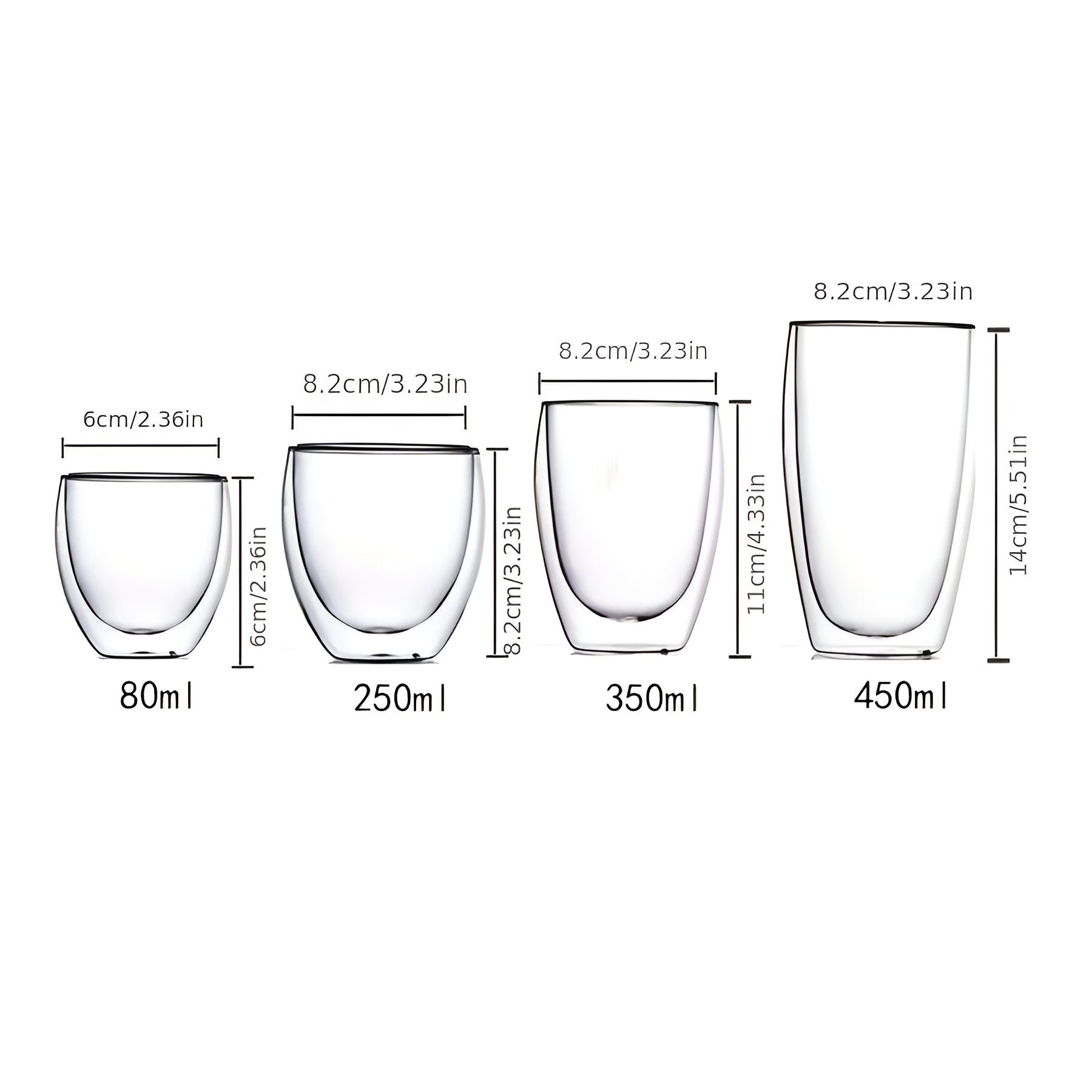 Doppelwandiges Glas – Hitzebeständig und Transparent | Handgefertigte Mini-Tee- und Whiskeygläser