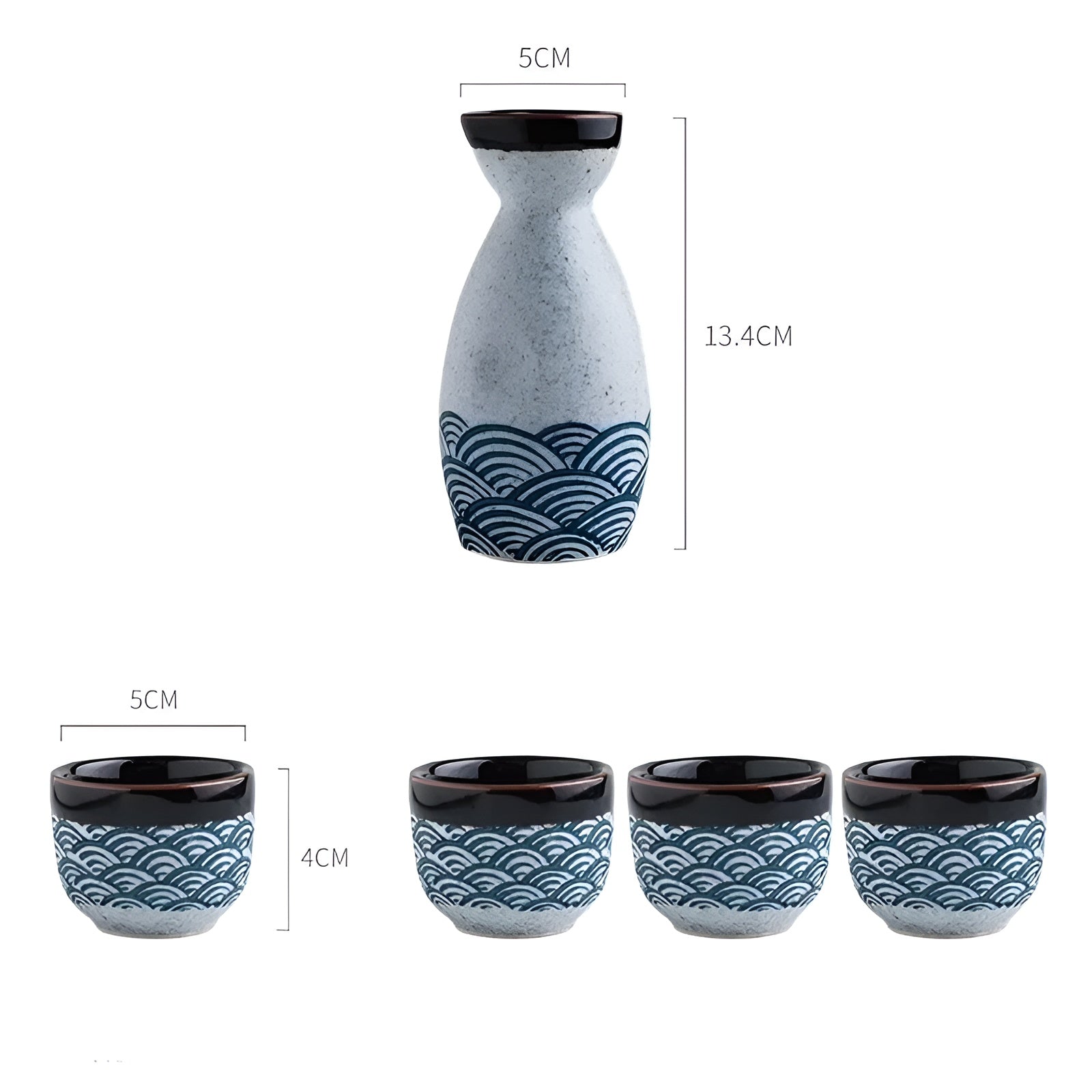 Japanisches Sake-Set aus Keramik - Traditionell & Elegant | Perfekt für Zuhause, Restaurant & als Geschenk