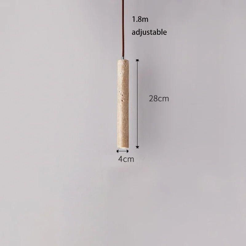 RadiantCalm Lampe - Minimalistische Langlinien Travertin Wabi-Sabi Stil LED Kronleuchter Lichter Elegare