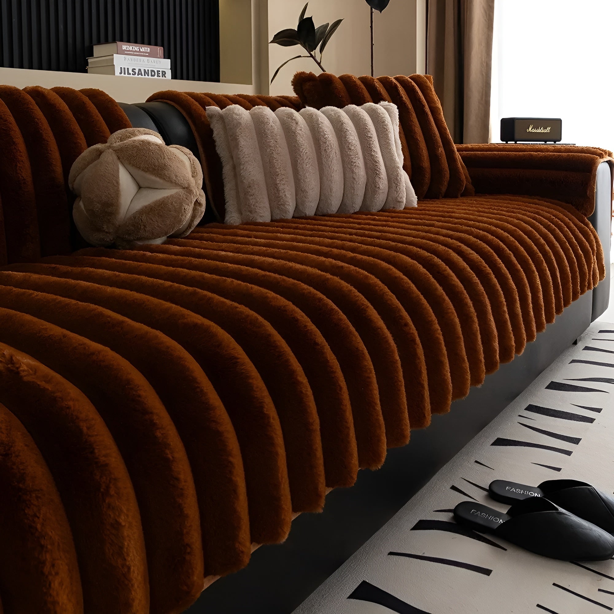 Warme Sofa-Decke aus Plüsch – Dick, Rutschfest und Kratzfest | Gemütlicher Schutz für Sofa