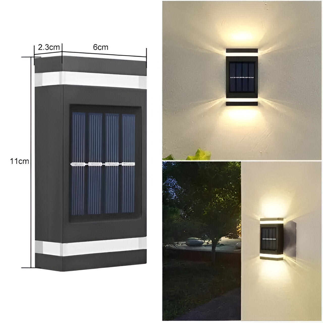 AuraSolar Light - Wasserdichte Solarbetriebene Wandleuchte