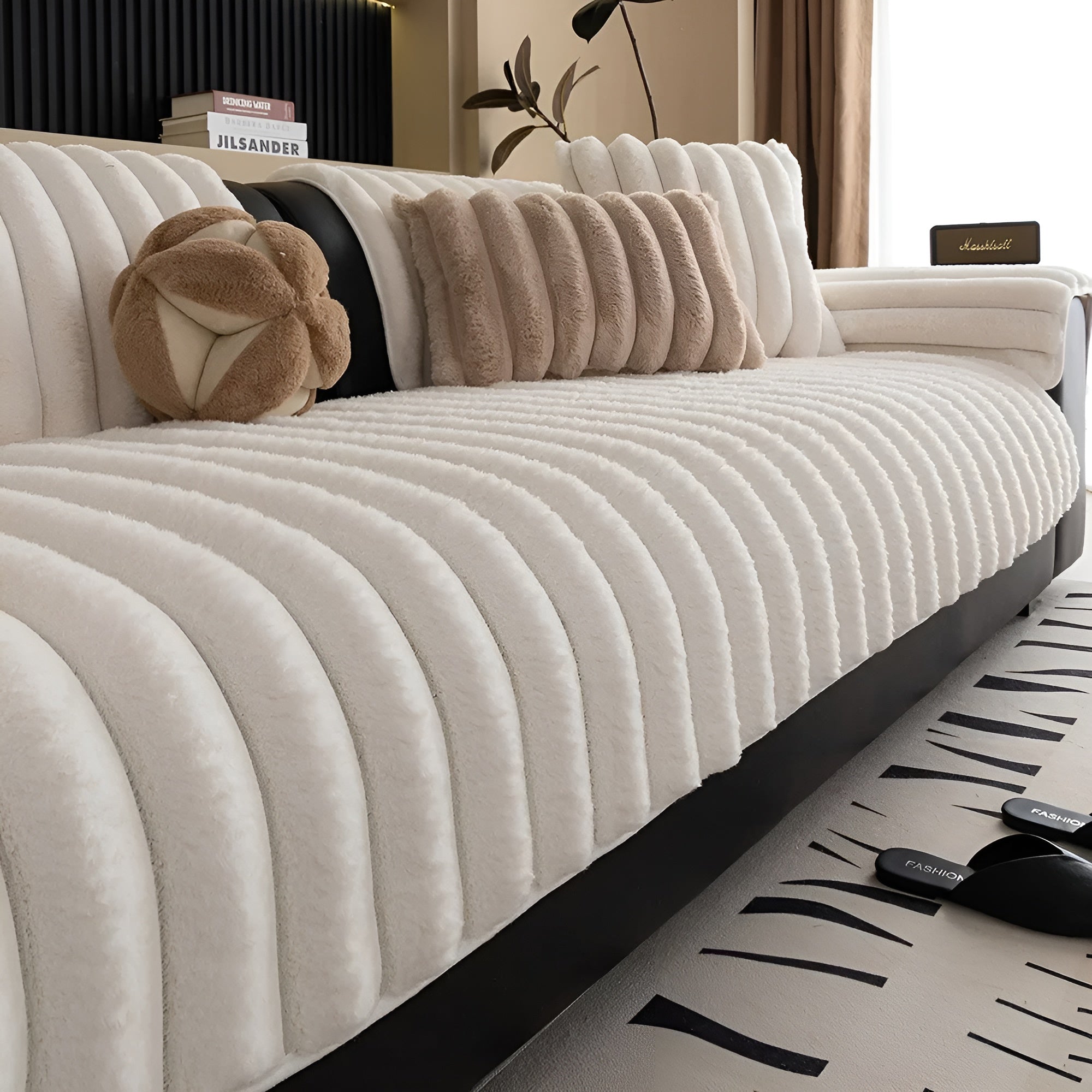 Warme Sofa-Decke aus Plüsch – Dick, Rutschfest und Kratzfest | Gemütlicher Schutz für Sofa
