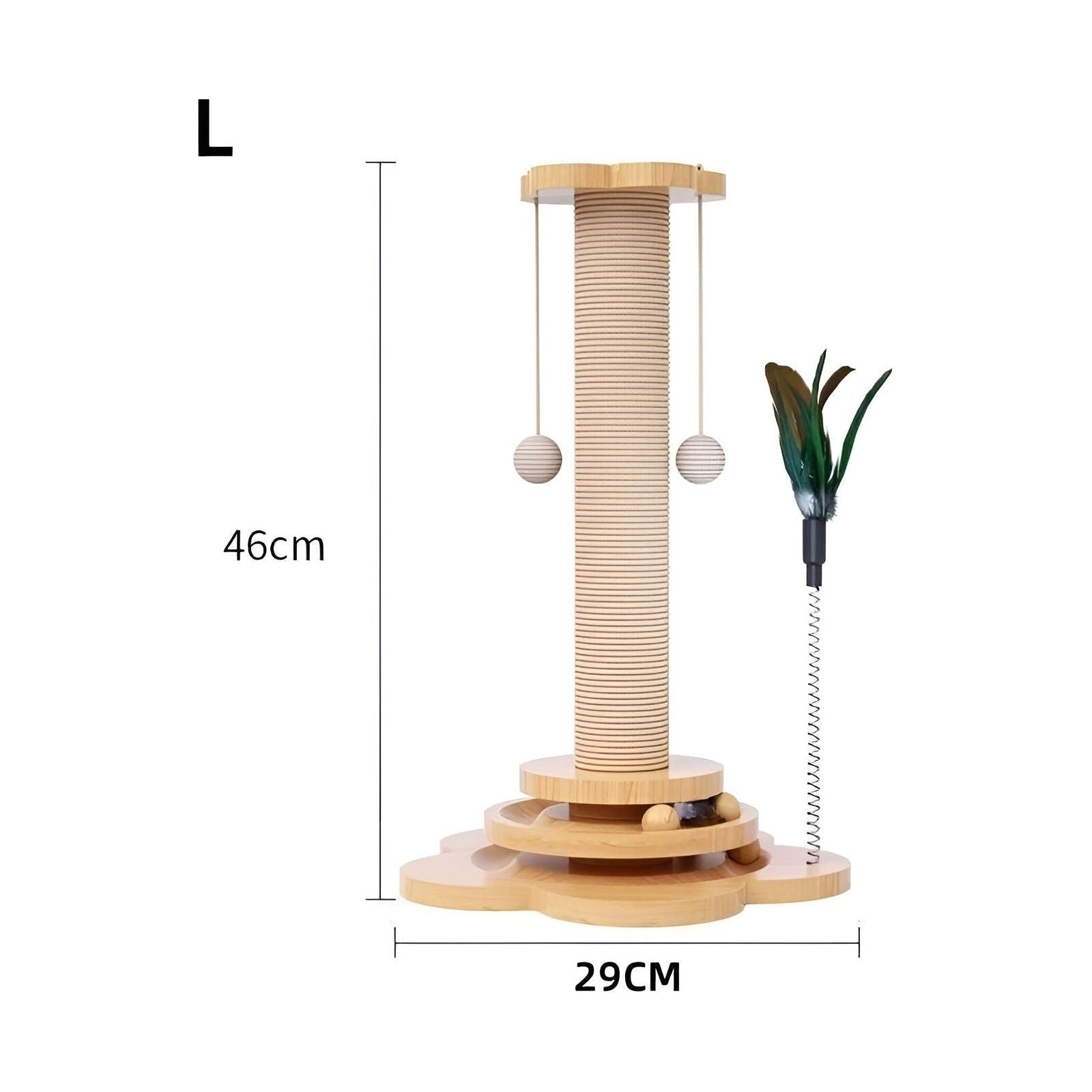 WhiskerWood Toy - Strapazierfähiges Holzspielzeug mit Bällen für Katzen Elegare