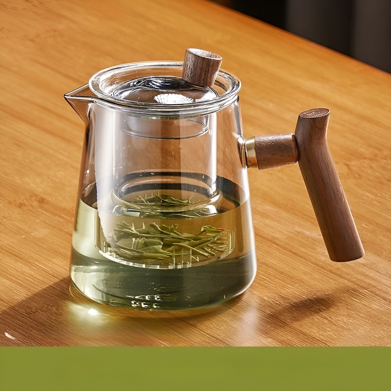 Teetasse aus Glas mit Holzgriff – Hitzebeständig & mit Teesieb | Ideal für Zuhause