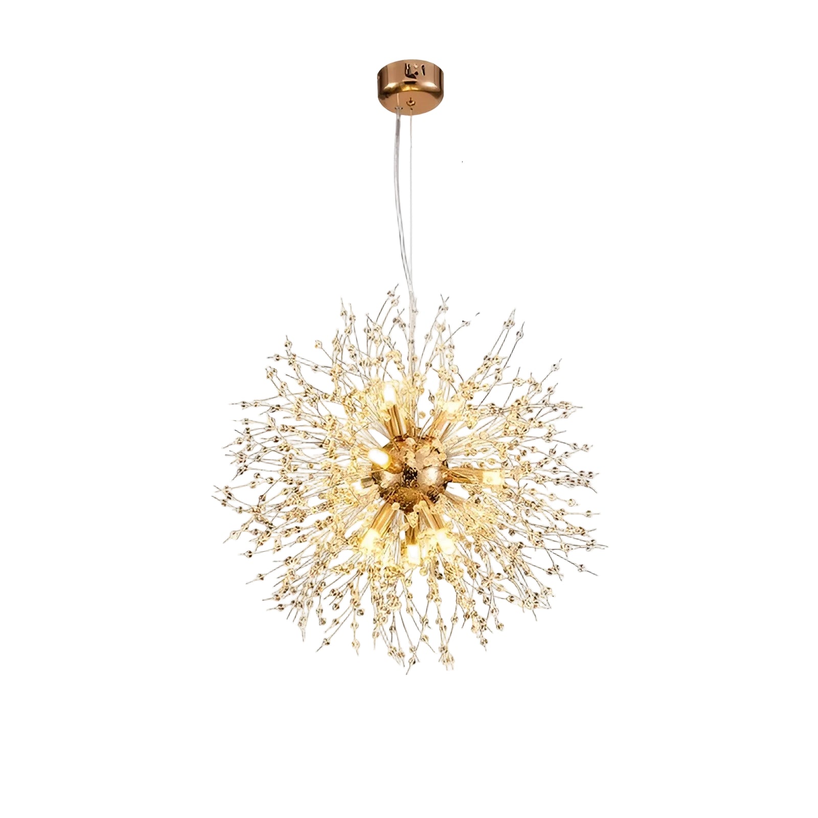 LED-Kronleuchter mit Kristallkugeln – Funkelnde Dandelion-Optik | Stilvolle Beleuchtung für Wohnzimmer & Esszimmer