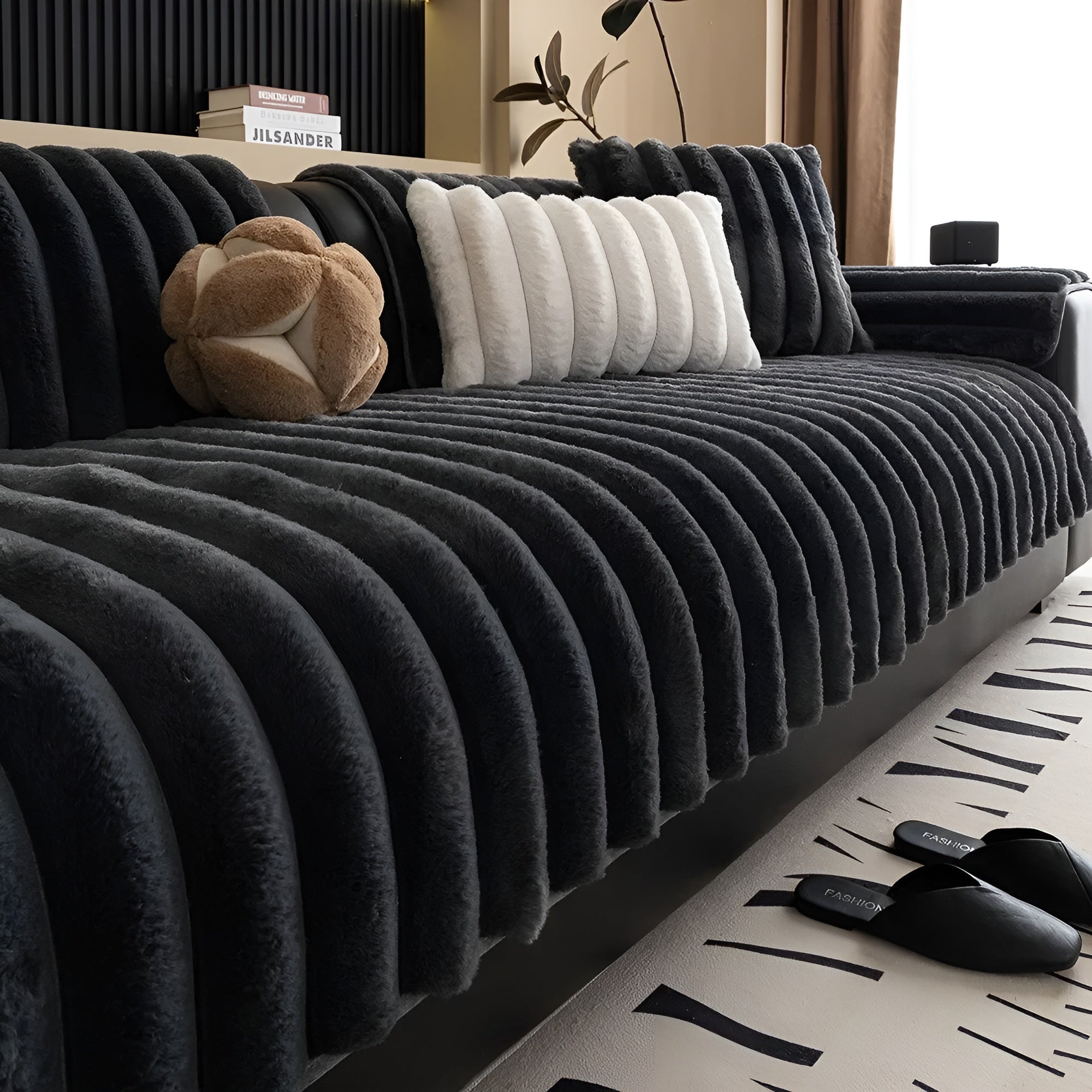 Warme Sofa-Decke aus Plüsch – Dick, Rutschfest und Kratzfest | Gemütlicher Schutz für Sofa