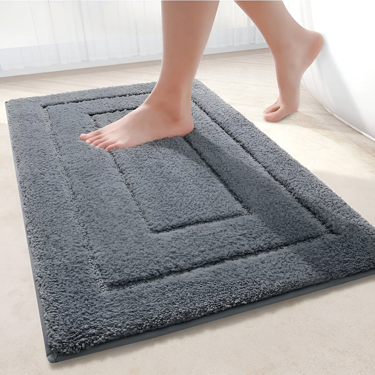 Mikrofaser-Badematte 41x61cm in Dunkelgrau – rutschfest und waschbar