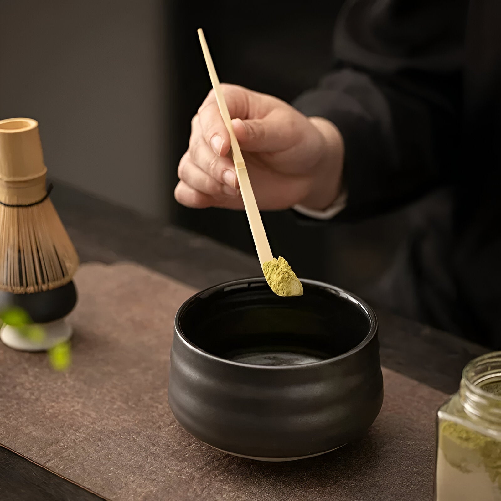 Matcha Tee-Set – 4-teilig mit Bambusbesen | Für traditionelle Teezeremonie - Matcha-Set