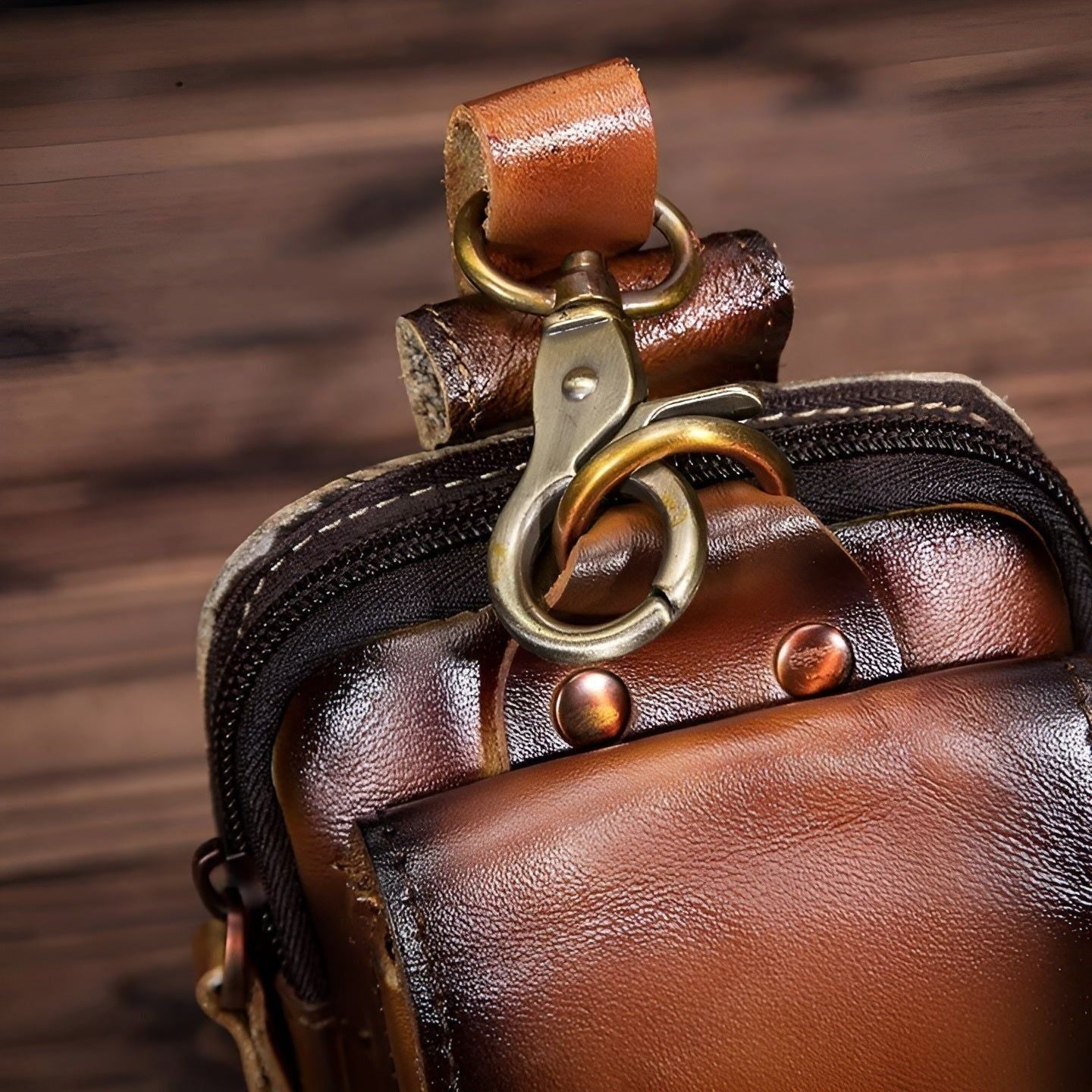 Vasko Bag - Modische Ledergürteltasche für Herren