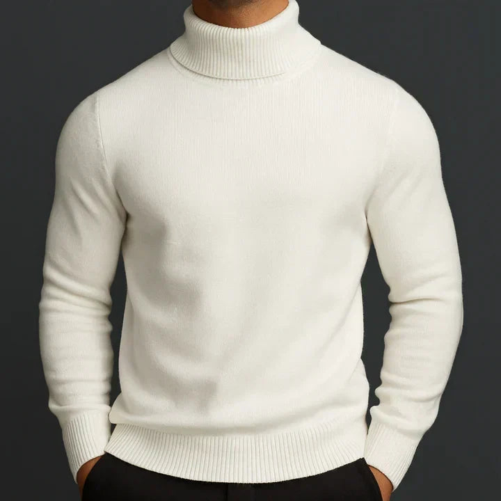 Merino Rollkragenpullover Herren – warm weich und elegant - Weiß / XS - Bekleidung – Pullover & Strickwaren