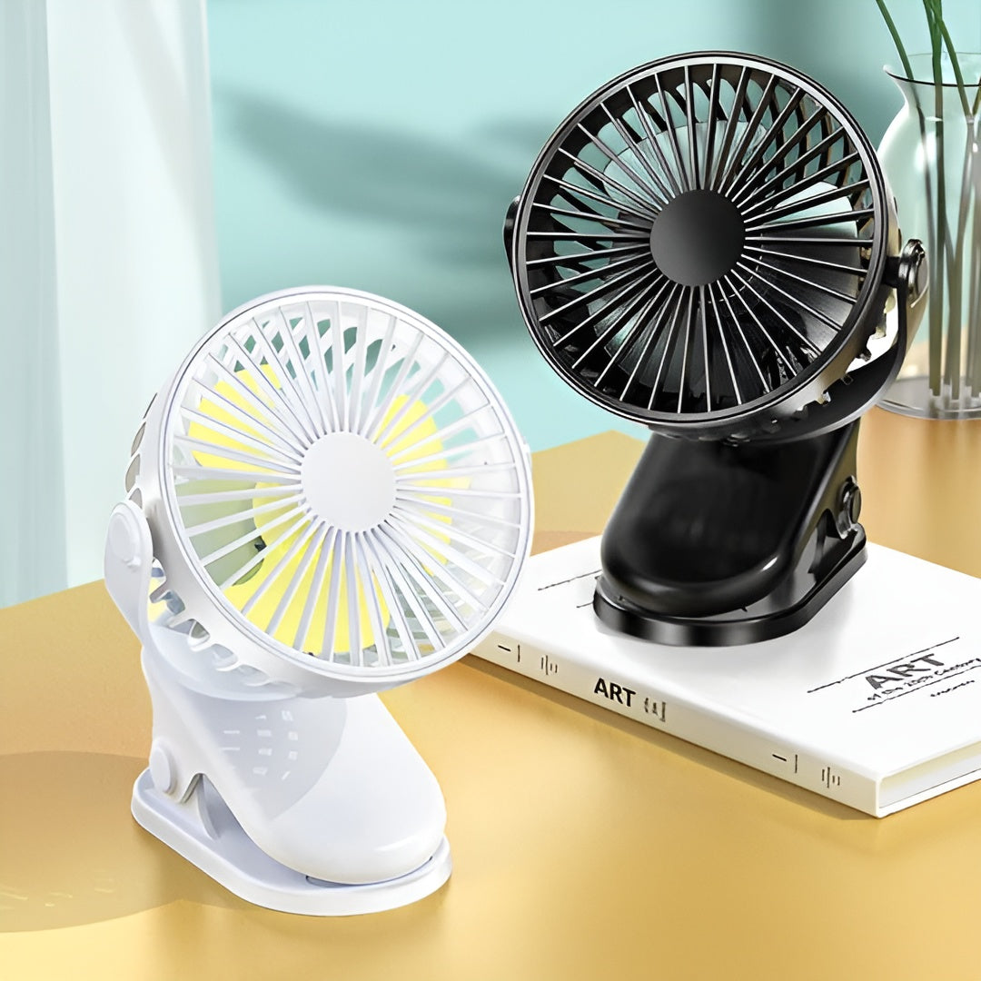 Mini-Klemmventilator – USB-Wiederaufladbar für Schreibtisch & Kinderwagen - Tischventilator