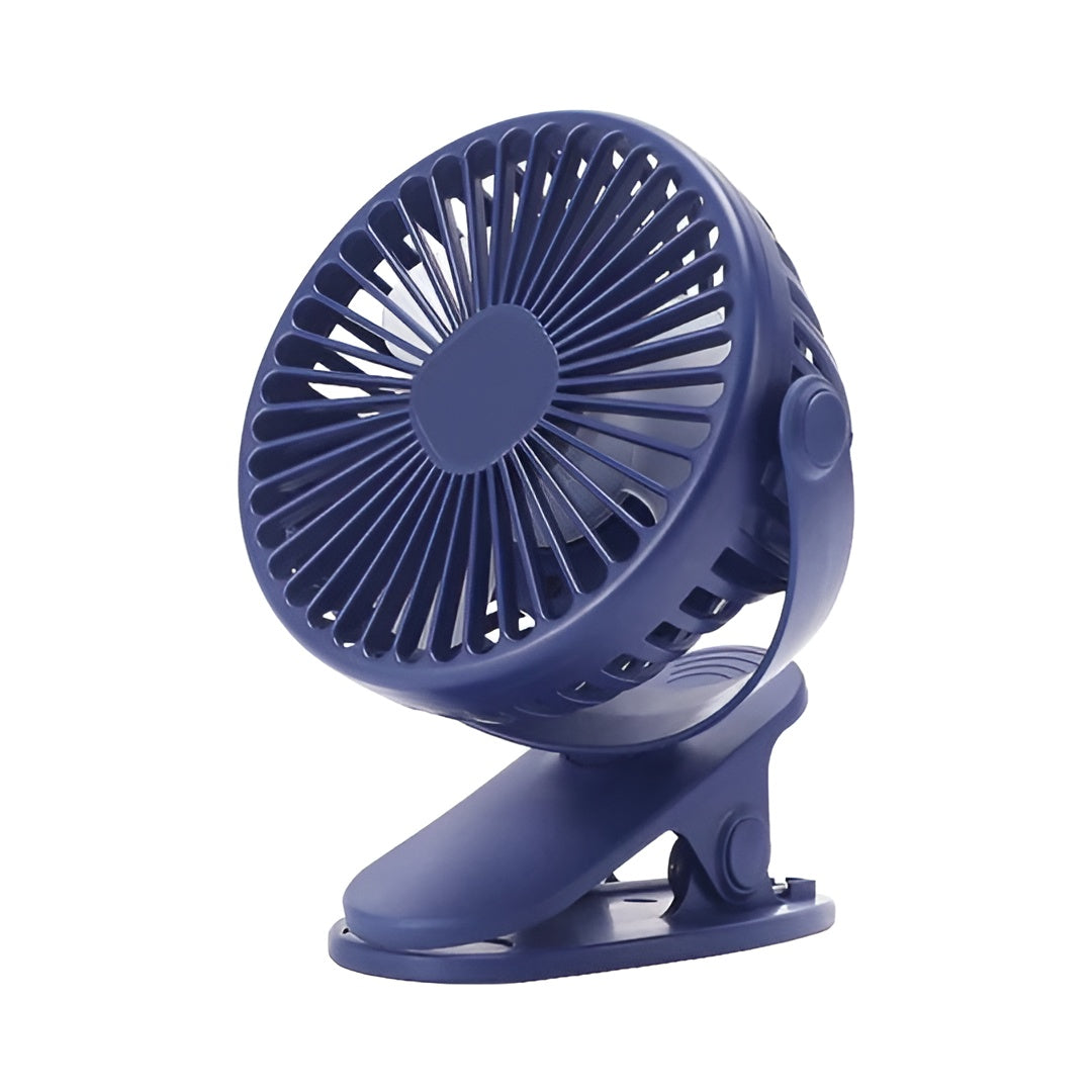 Mini-Klemmventilator – USB-Wiederaufladbar für Schreibtisch & Kinderwagen - Marineblau - Tischventilator