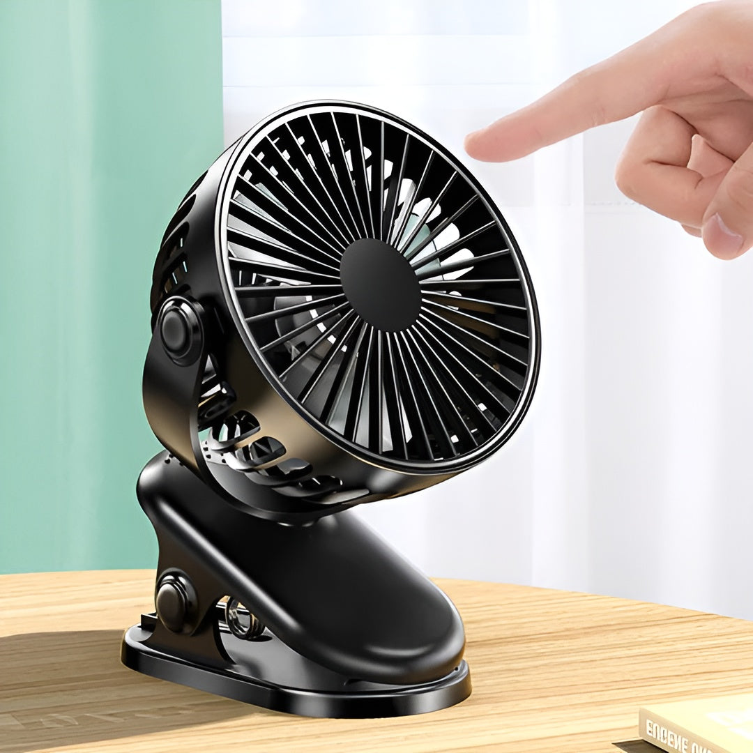Mini-Klemmventilator – USB-Wiederaufladbar für Schreibtisch & Kinderwagen - Tischventilator